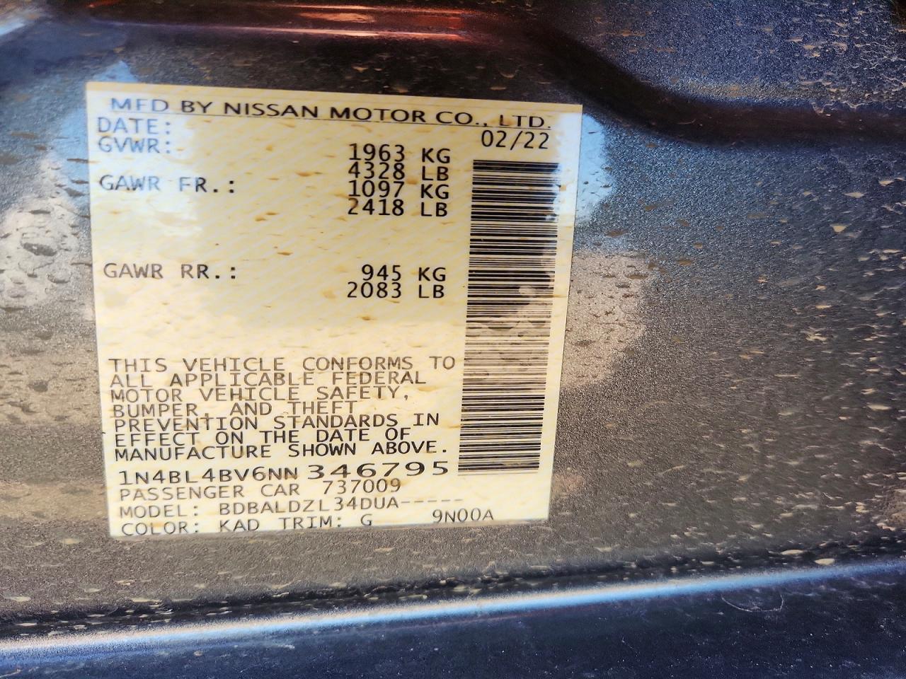 2022 Nissan Altima S Gray vin: 1N4BL4BV6NN346795