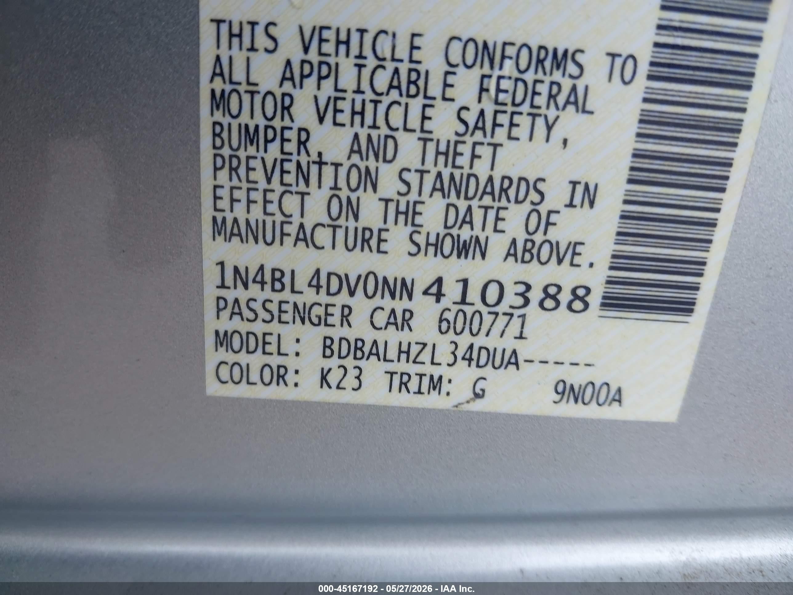2022 Nissan Altima Sv Fwd Серебряный vin: 1N4BL4DV0NN410388