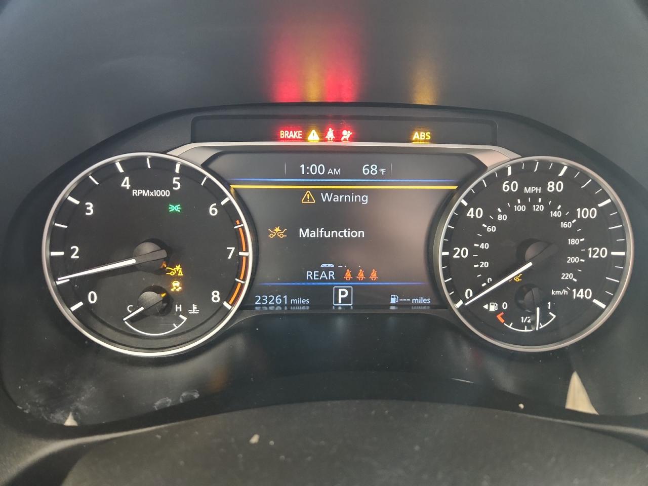 2025 Nissan Altima Sv Gray vin: 1N4BL4DV8SN388961 Damage: Warning Light - Air Bag, On, Unacceptable