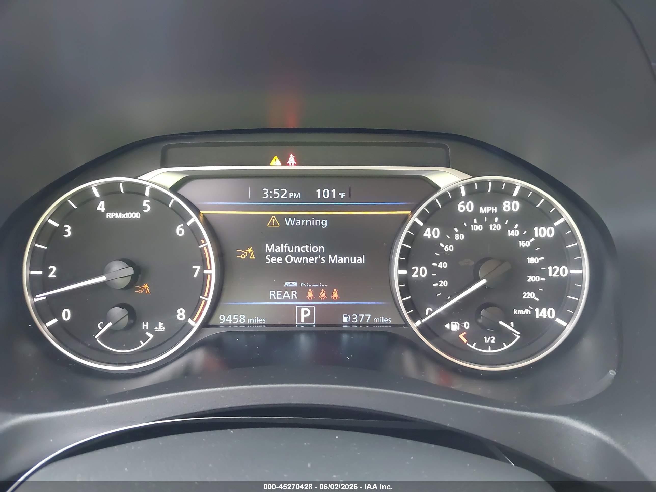 2026 Nissan Altima Sv Awd Серый vin: 1N4BL4DW0TN306764