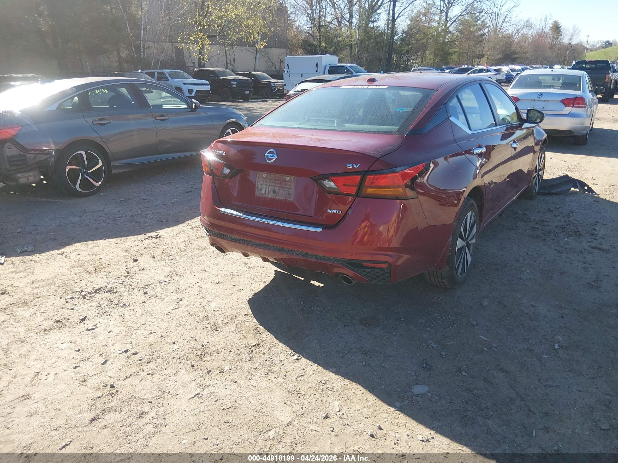 2021 Nissan Altima Sv Intelligent Awd Красный vin: 1N4BL4DW6MN336904