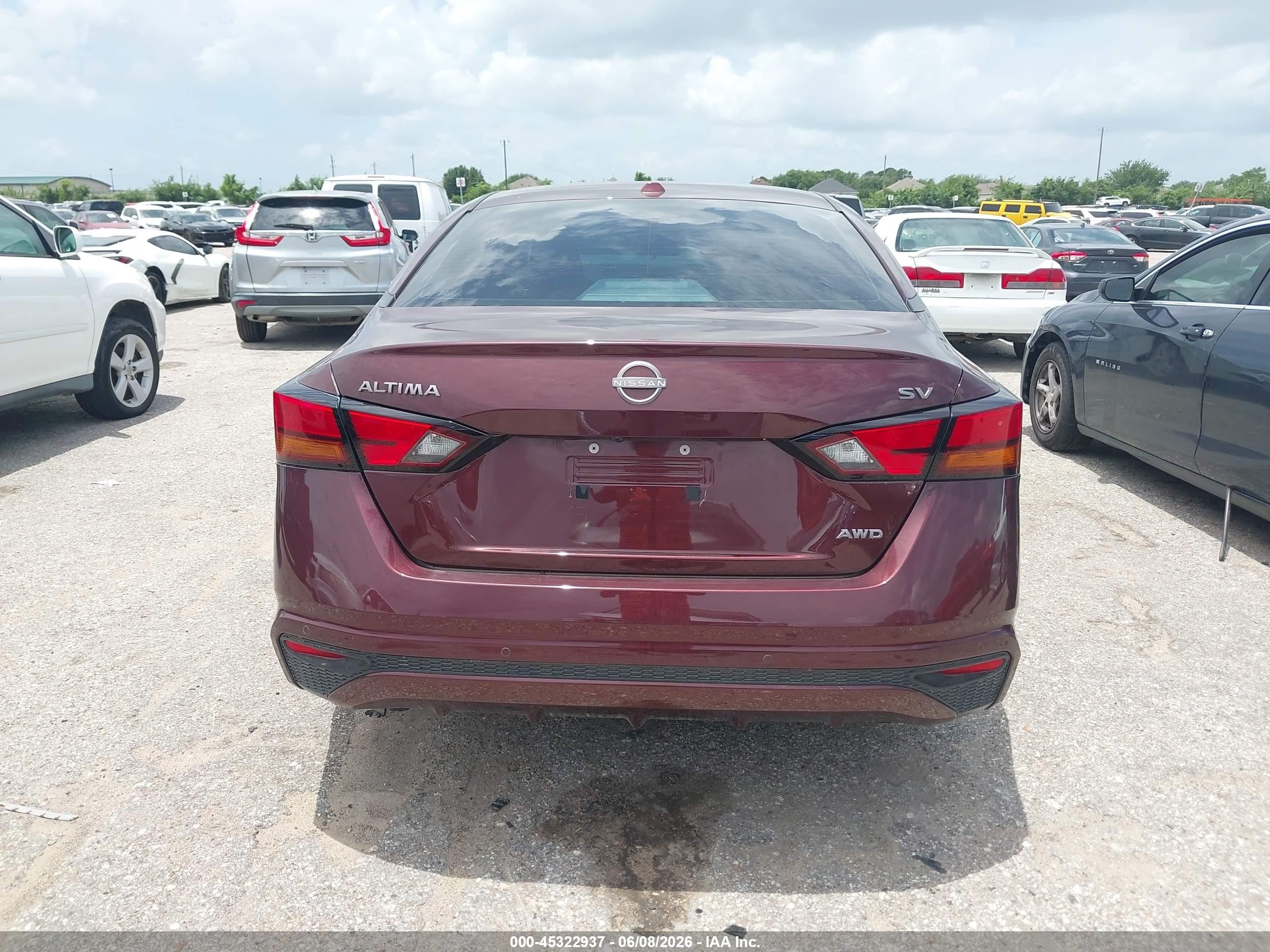 2024 Nissan Altima Sv Intelligent Awd Burgundy vin: 1N4BL4DWXRN411191