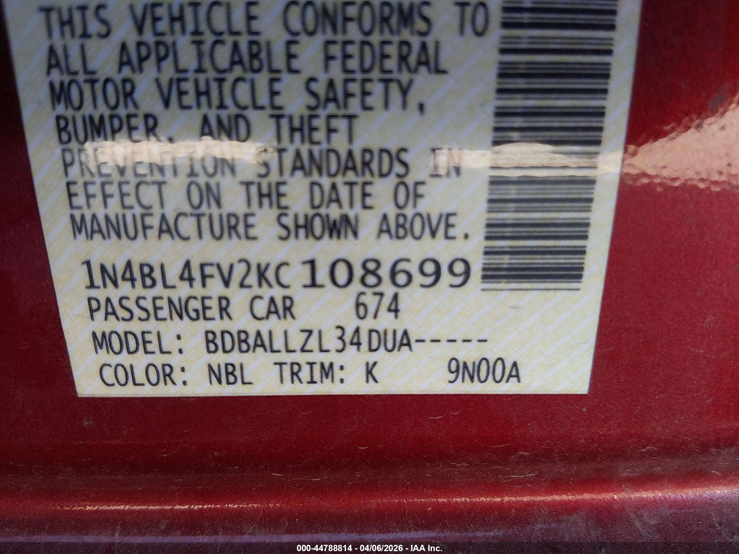 2019 Nissan Altima 2.5 Platinum Red vin: 1N4BL4FV2KC108699