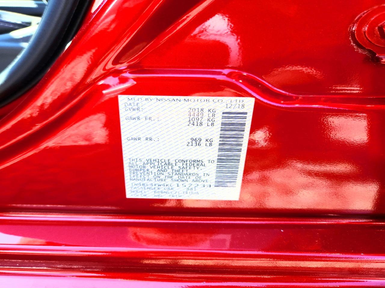 2019 Nissan Altima Platinum Red vin: 1N4BL4FW4KC157234