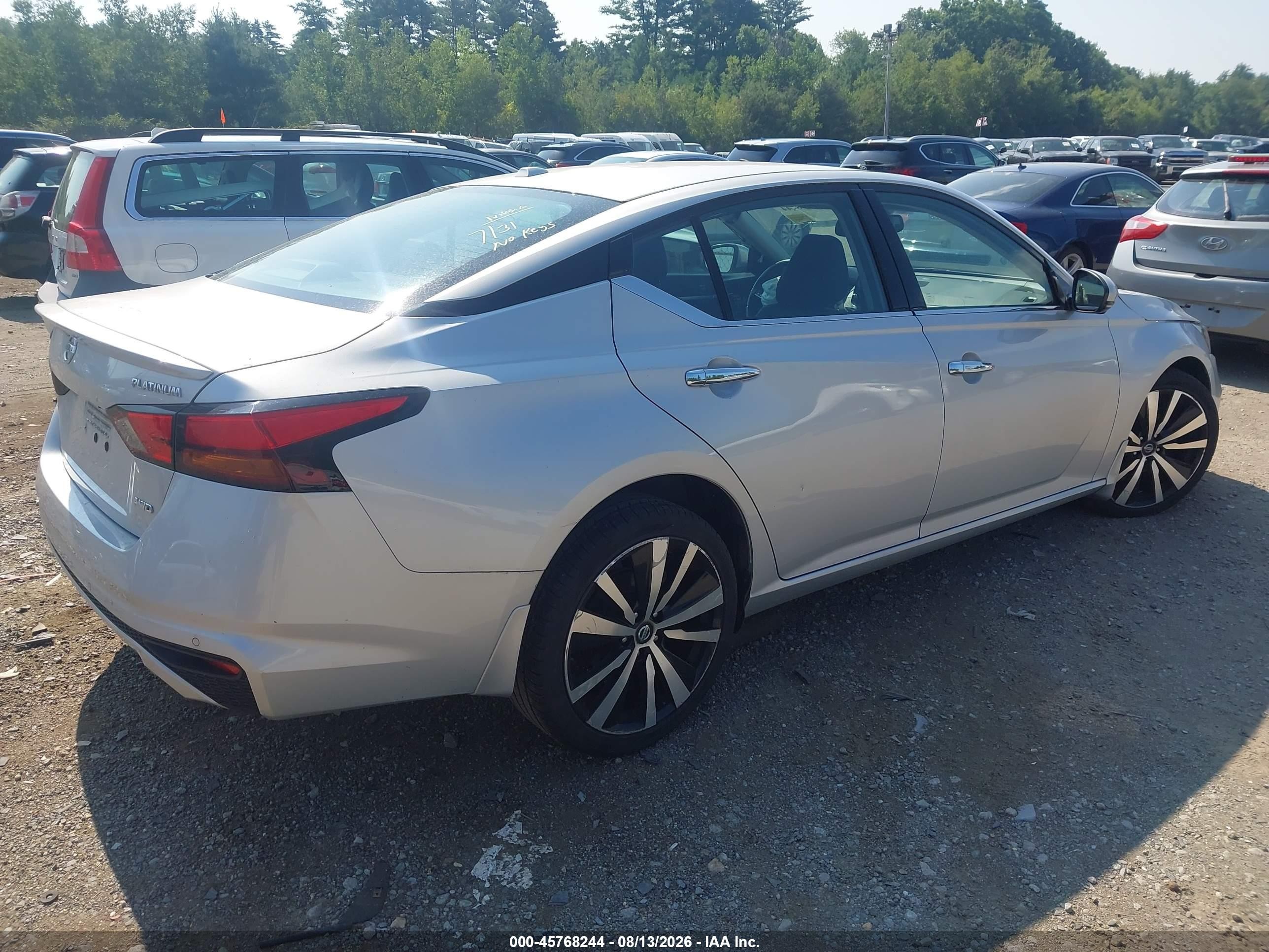 2019 Nissan Altima 2.5 Platinum Silver vin: 1N4BL4FW7KC151007