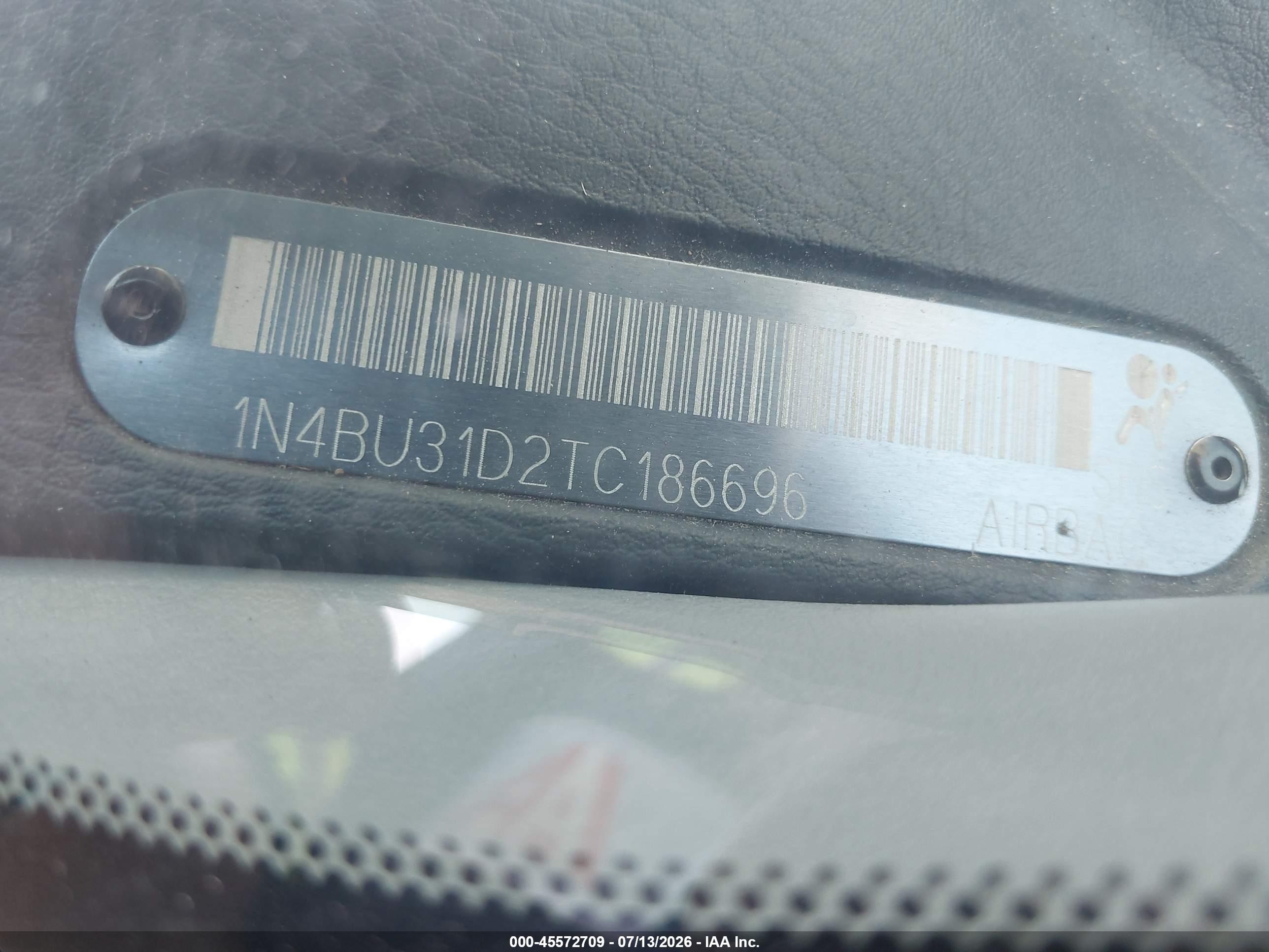 1996 Nissan Altima Xe/gxe/se/gle Blue vin: 1N4BU31D2TC186696