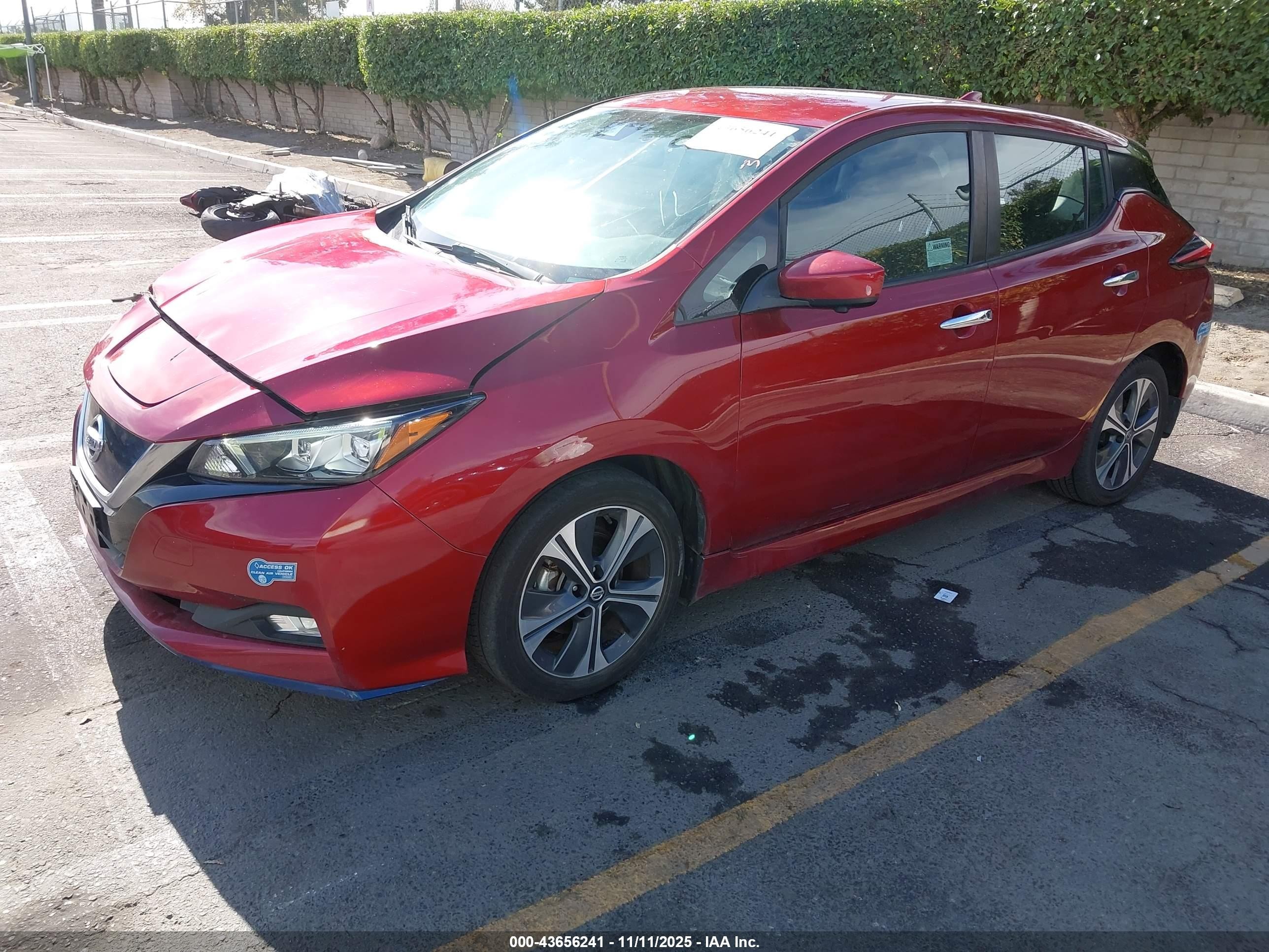 2021 Nissan Leaf Sv Plus 62 Kwh Red vin: 1N4BZ1CV4MC555295