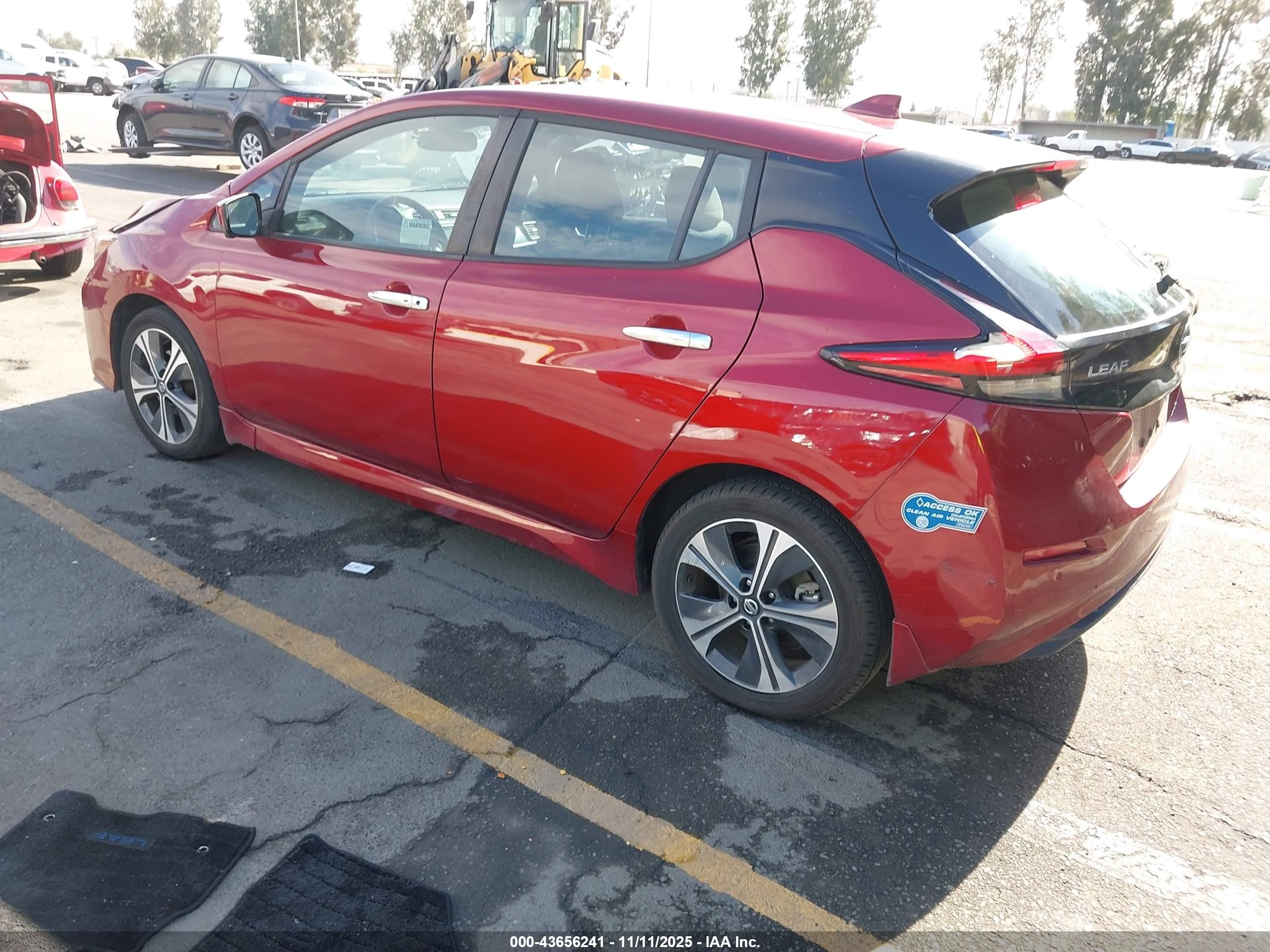 2021 Nissan Leaf Sv Plus 62 Kwh Red vin: 1N4BZ1CV4MC555295