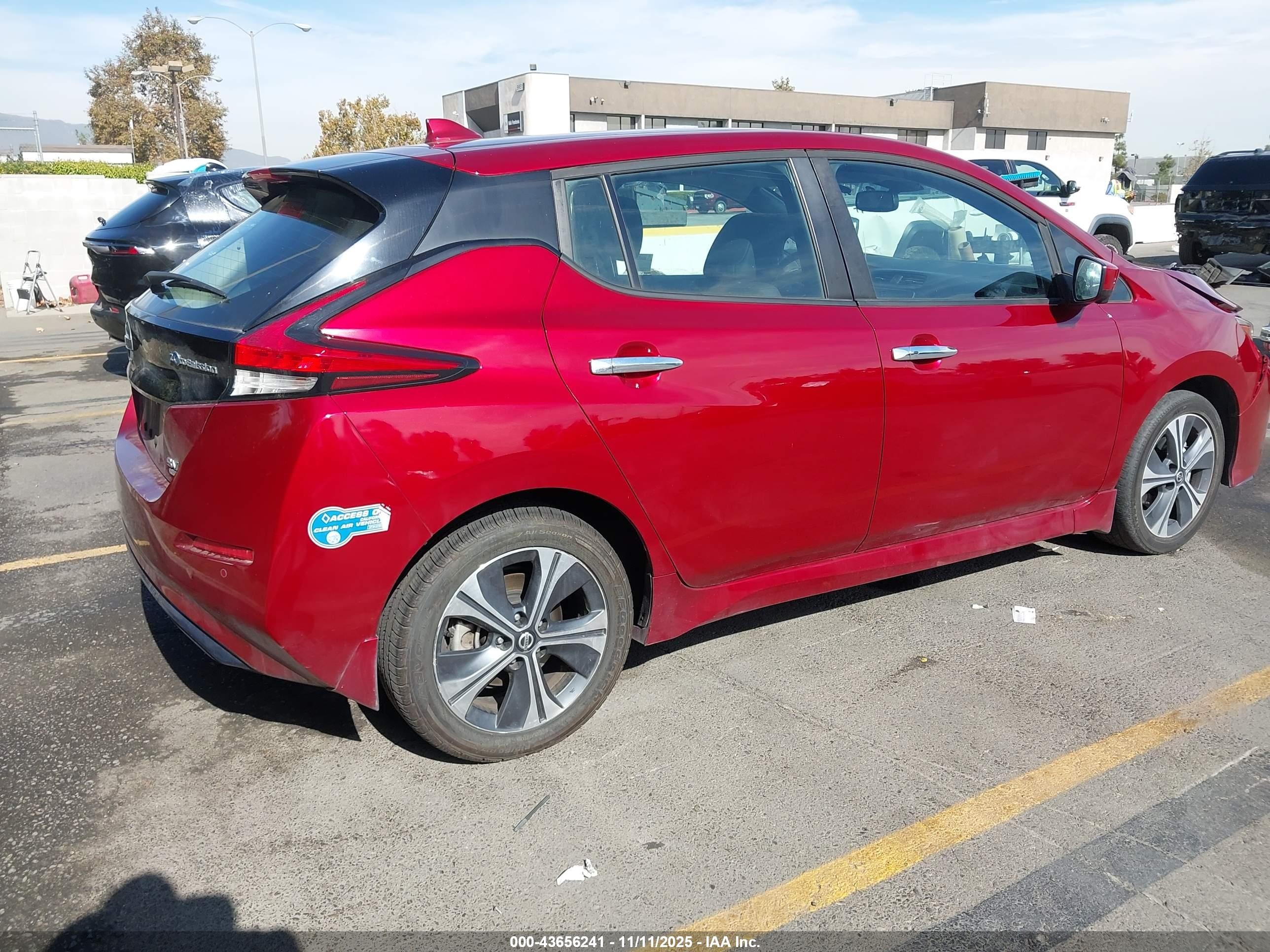 2021 Nissan Leaf Sv Plus 62 Kwh Red vin: 1N4BZ1CV4MC555295