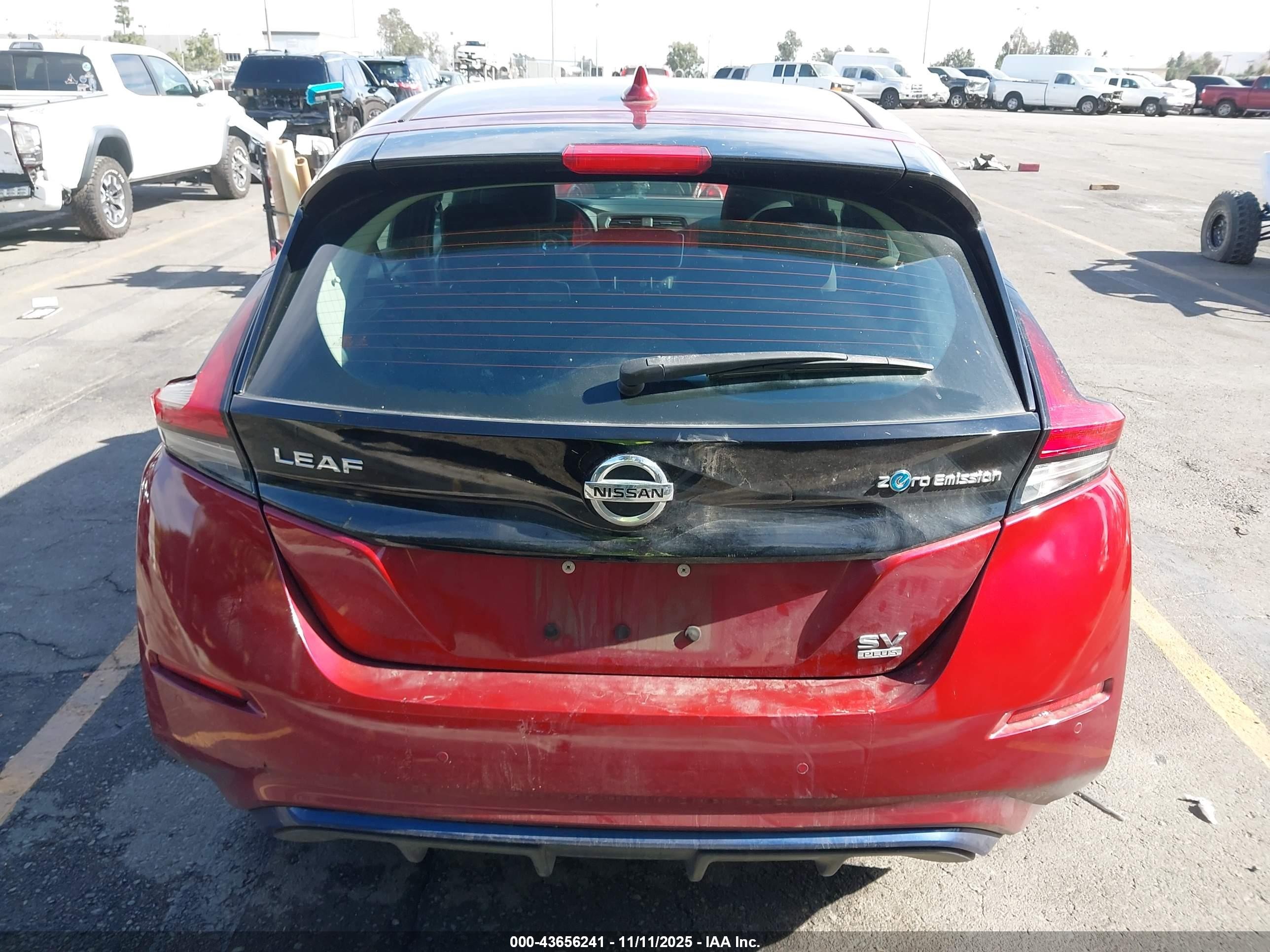 2021 Nissan Leaf Sv Plus 62 Kwh Red vin: 1N4BZ1CV4MC555295