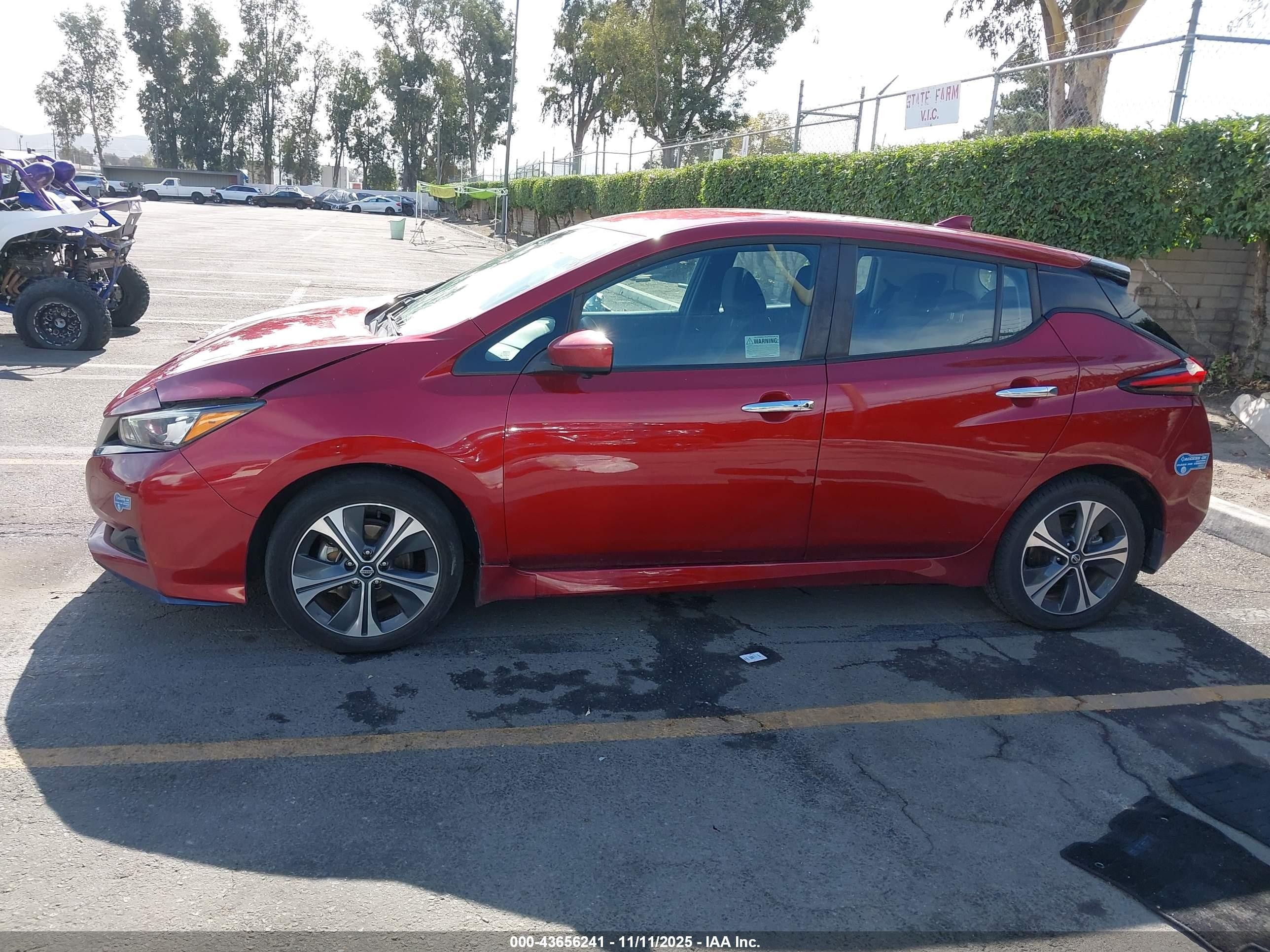 2021 Nissan Leaf Sv Plus 62 Kwh Red vin: 1N4BZ1CV4MC555295