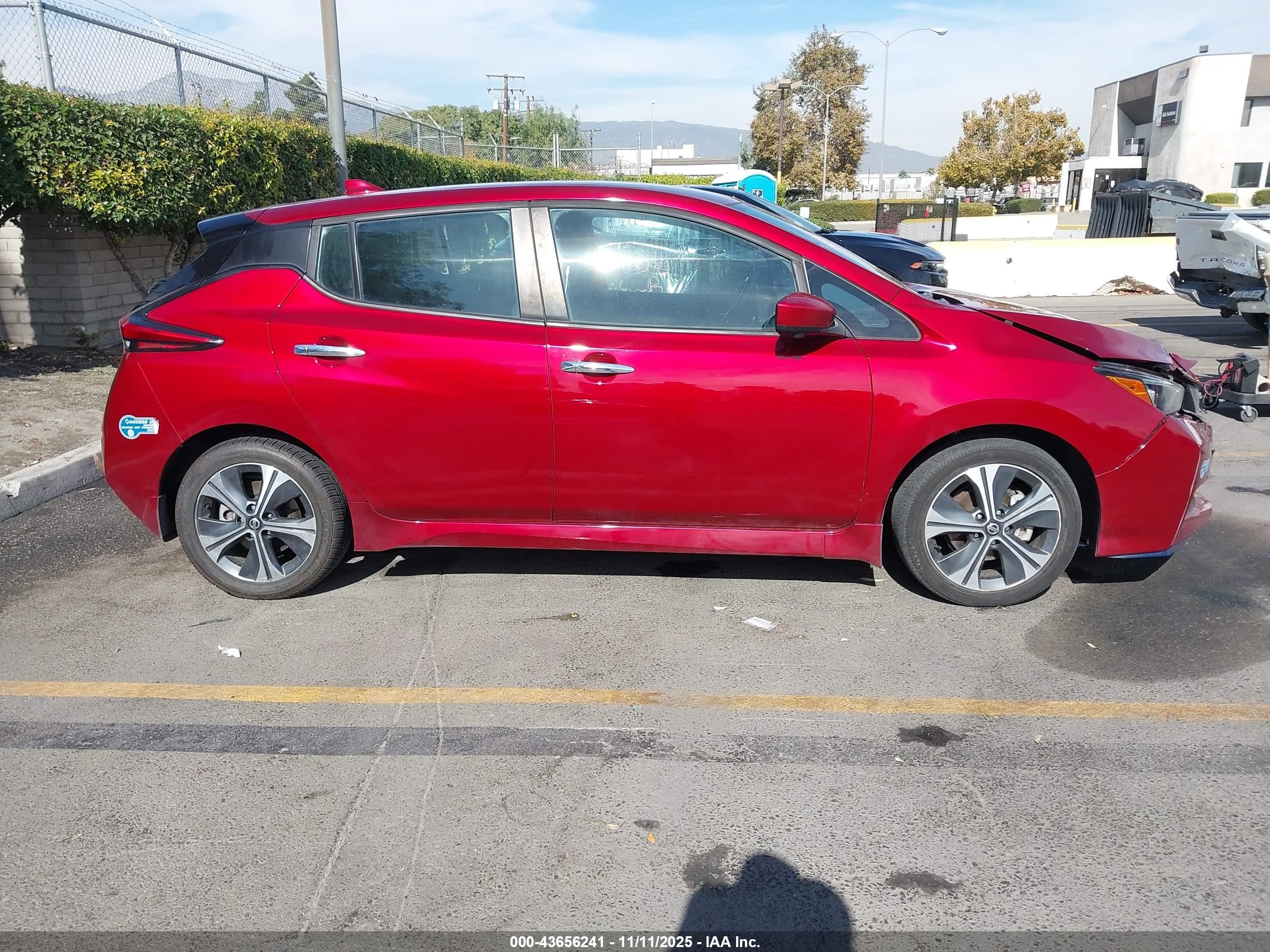 2021 Nissan Leaf Sv Plus 62 Kwh Red vin: 1N4BZ1CV4MC555295