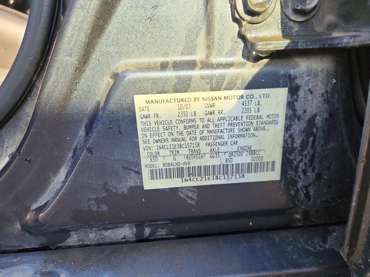 2008 Nissan Altima Hybrid Gray vin: 1N4CL21E38C157158