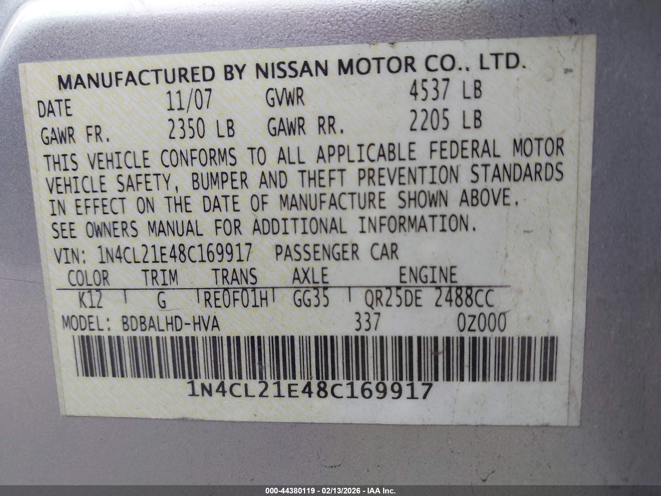 2008 Nissan Altima Hybrid   Silver vin: 1N4CL21E48C169917