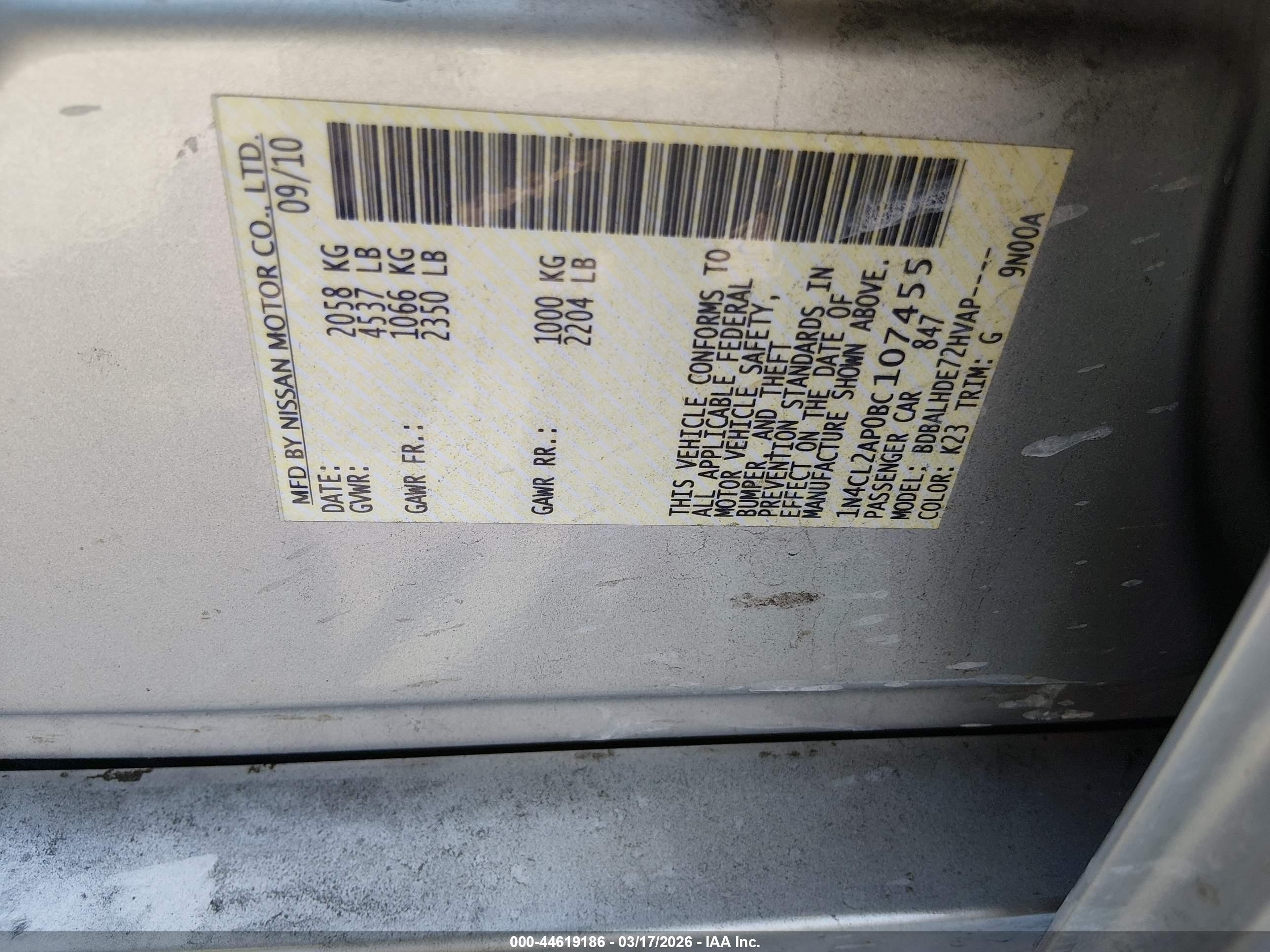2011 Nissan Altima Hybrid   Silver vin: 1N4CL2AP0BC107455