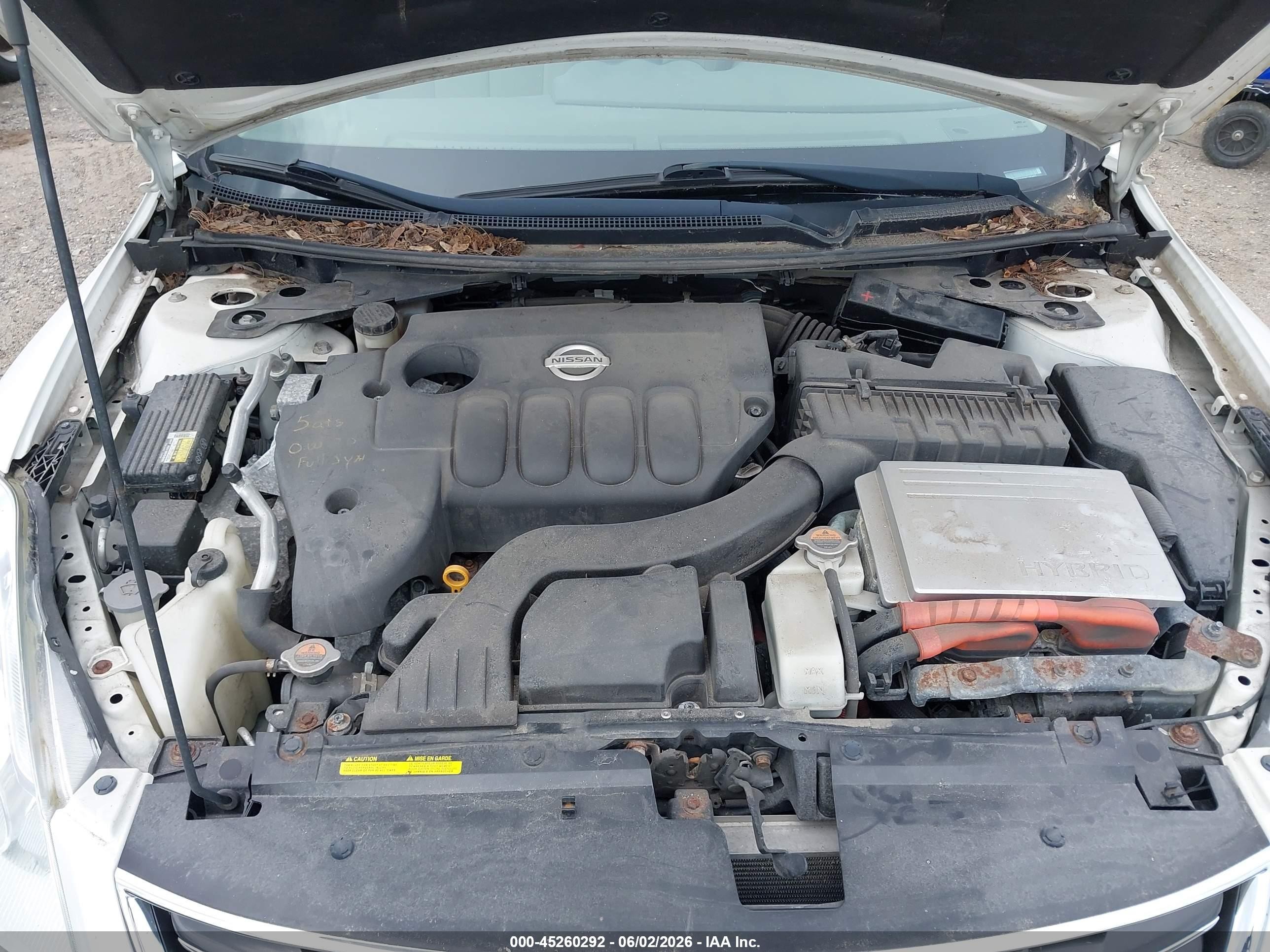 2011 Nissan Altima Hybrid White vin: 1N4CL2AP2BC183467