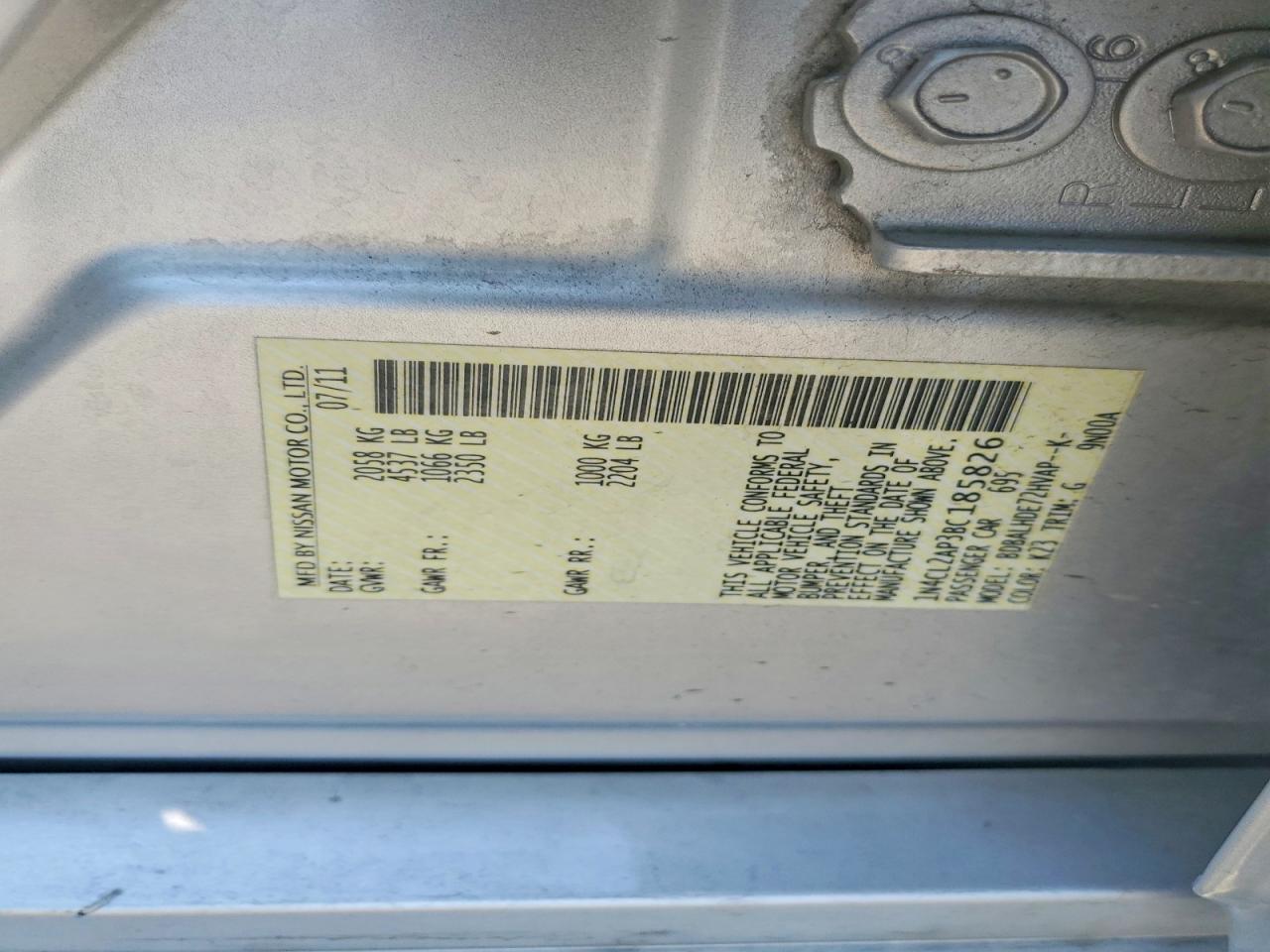 2011 Nissan Altima Hybrid Silver vin: 1N4CL2AP3BC185826