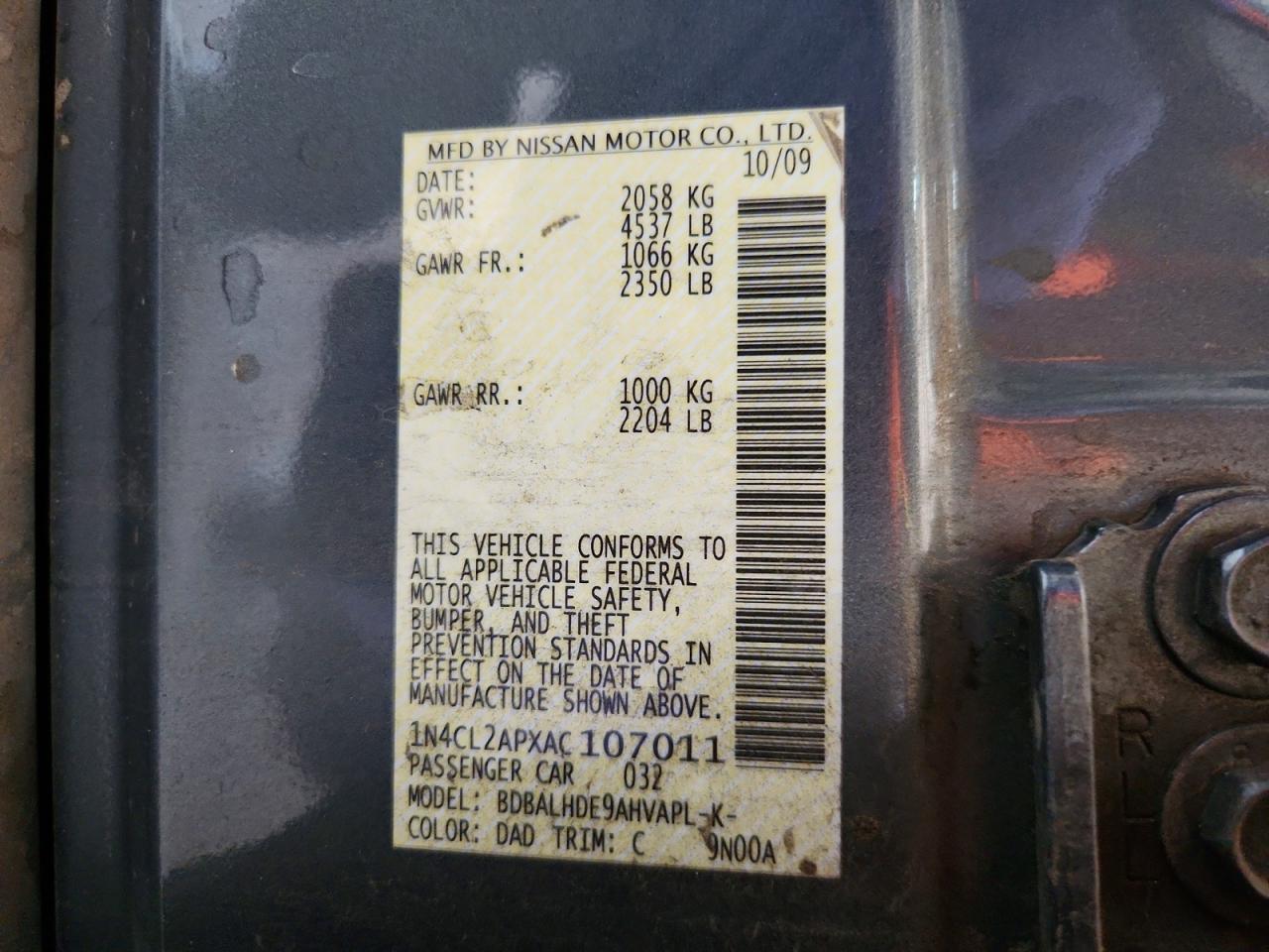 2010 Nissan Altima Hybrid Gray vin: 1N4CL2APXAC107011