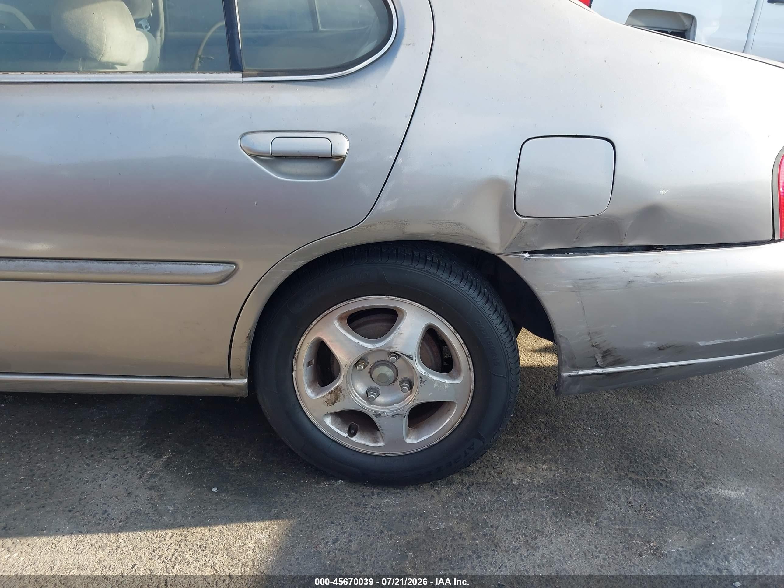 2000 Nissan Altima Gle/gxe/se/xe Champagne vin: 1N4DL01D0YC117748