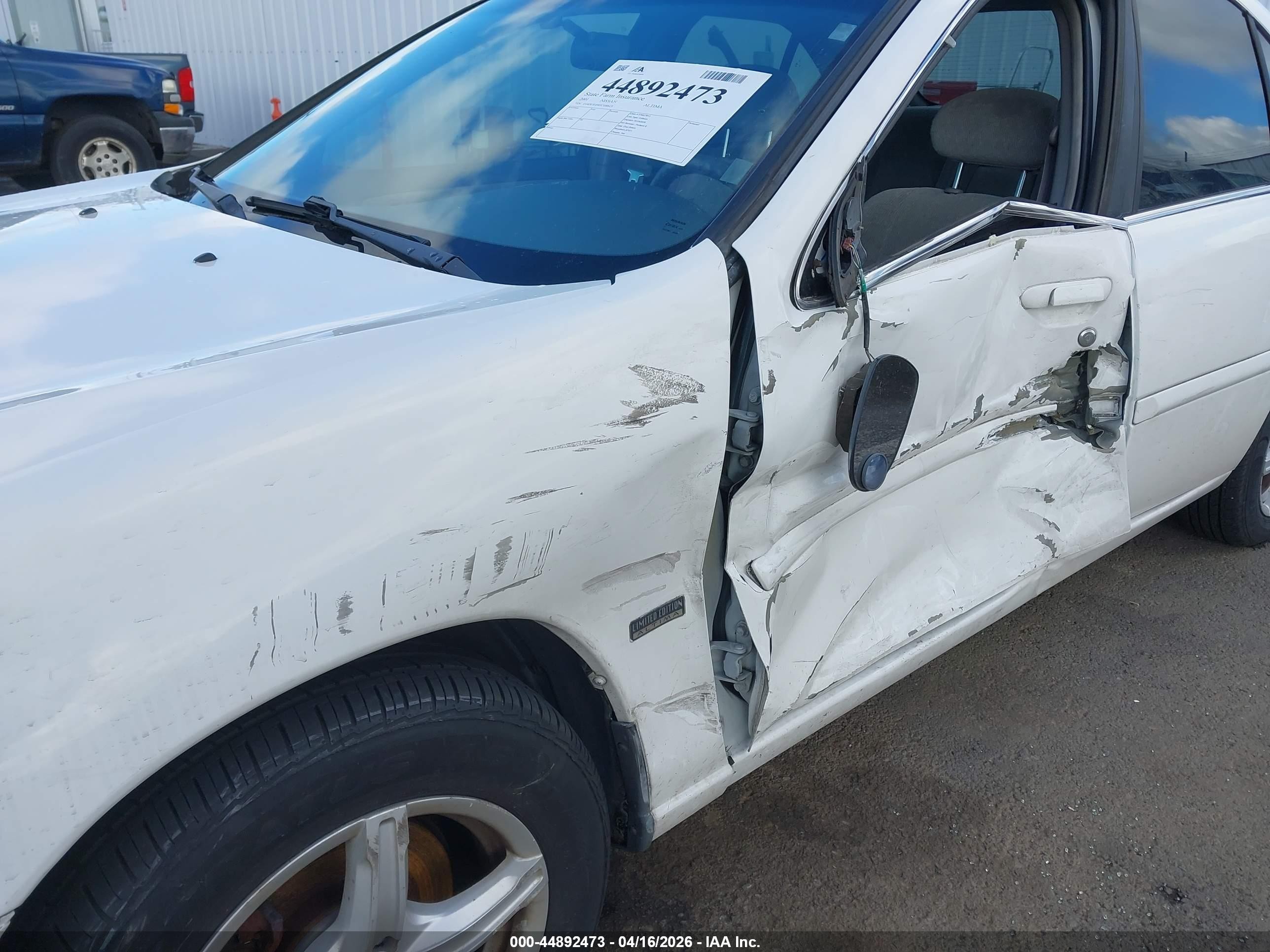 2001 Nissan Altima Gxe White vin: 1N4DL01D41C108623