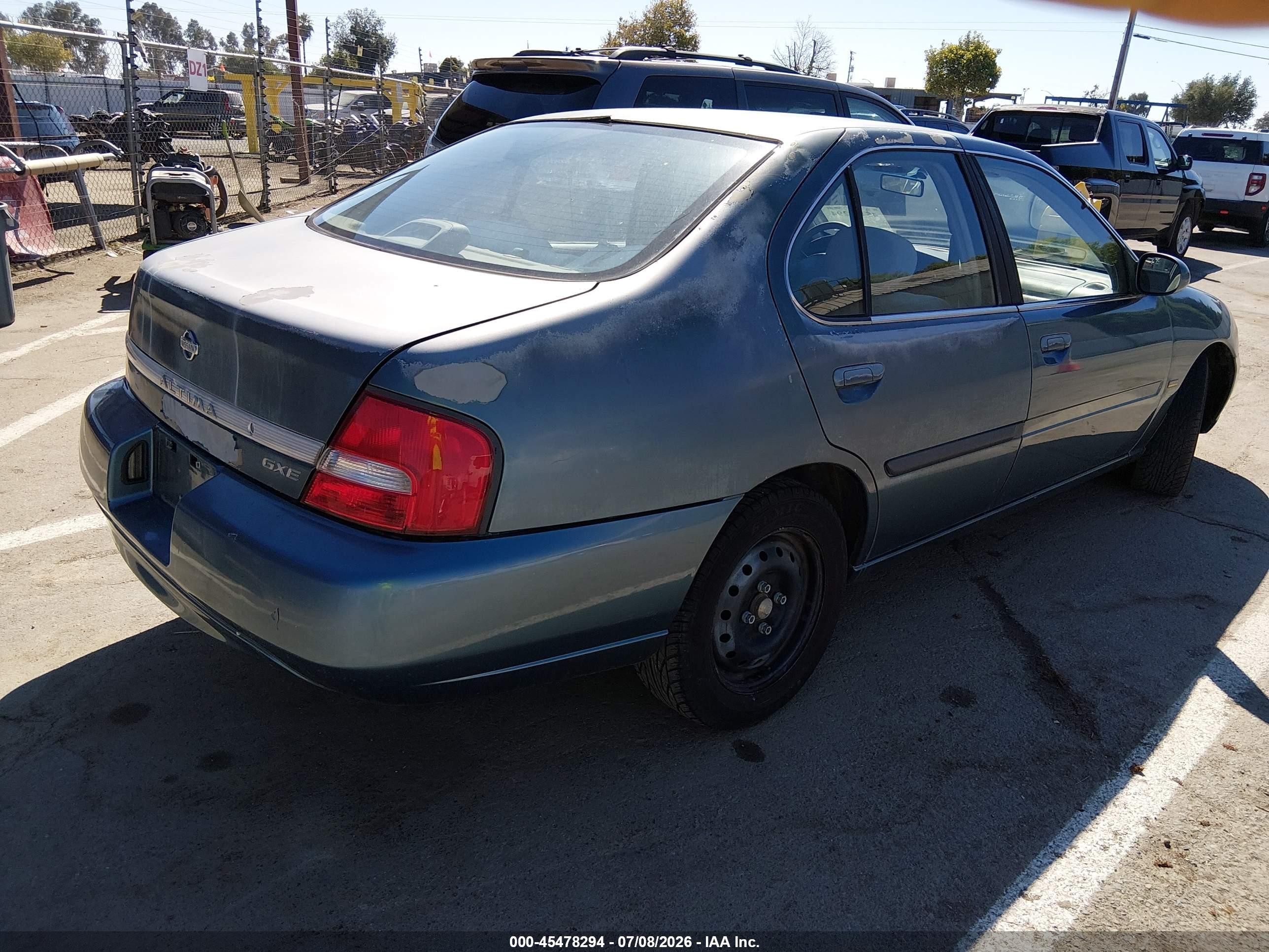 2001 Nissan Altima Gxe Turquoise vin: 1N4DL01D61C105531