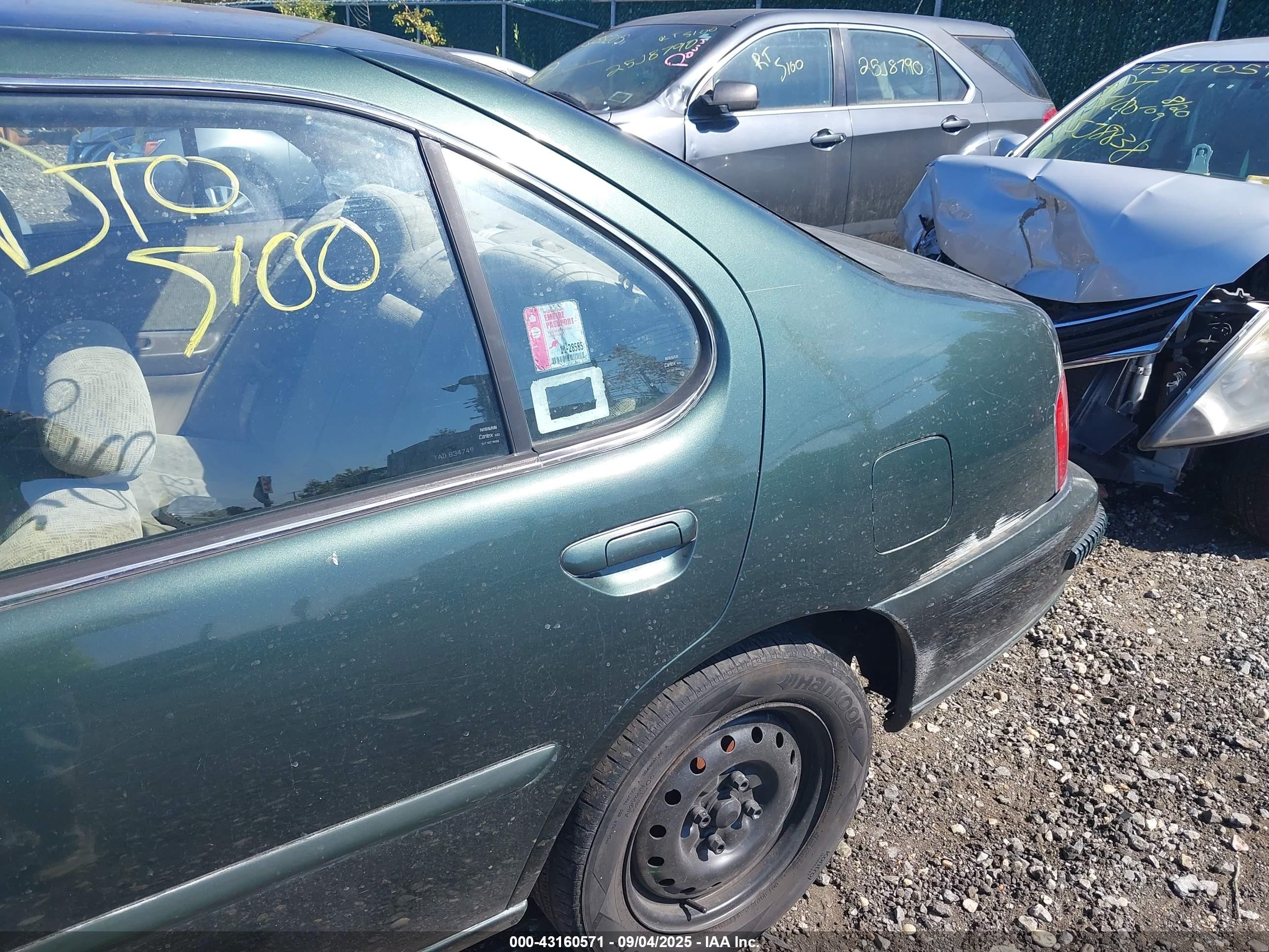 2000 Nissan Altima Gle/gxe/se/xe Green vin: 1N4DL01D6YC228045