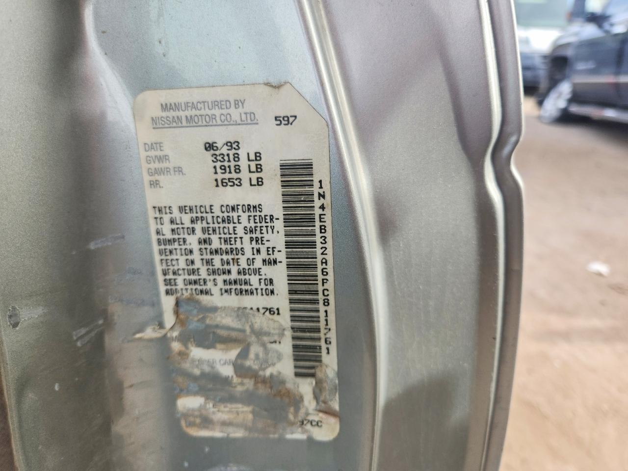 1993 Nissan Sentra E Gray vin: 1N4EB32A6PC811761
