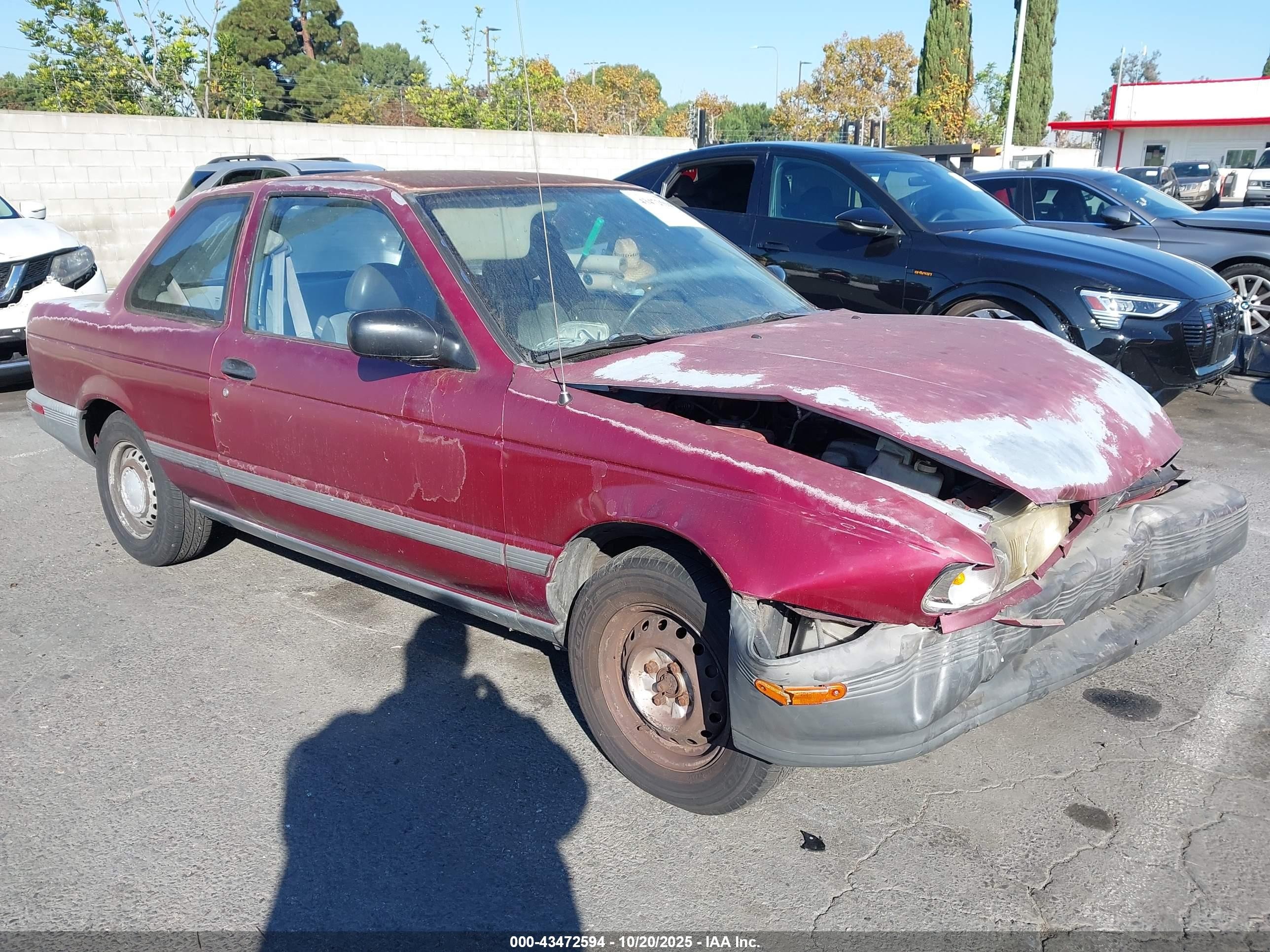 1993 Nissan Sentra E/xe/se Red vin: 1N4EB32A8PC701505