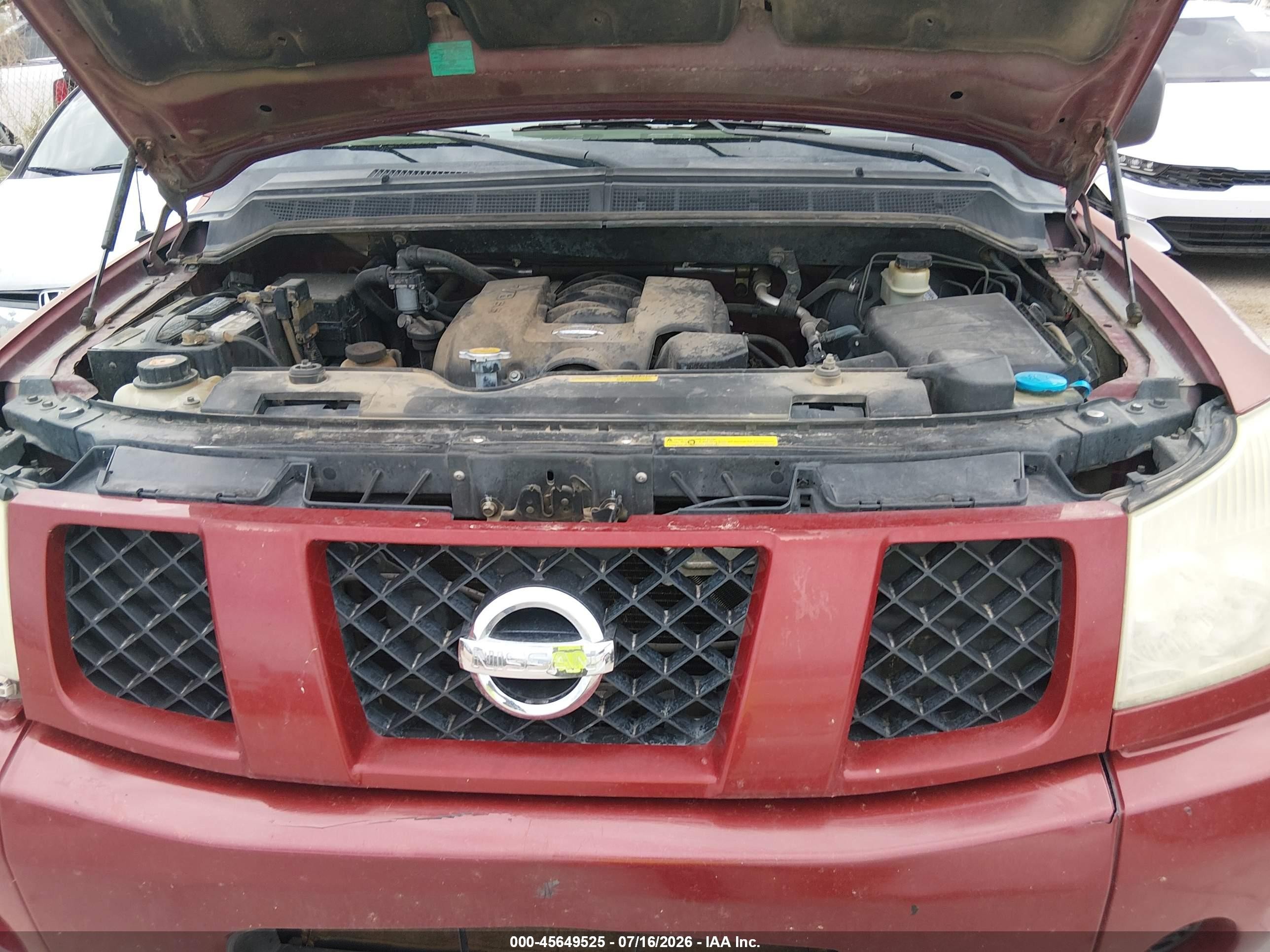 2005 Nissan Titan Xe Red vin: 1N6AA06A35N559616
