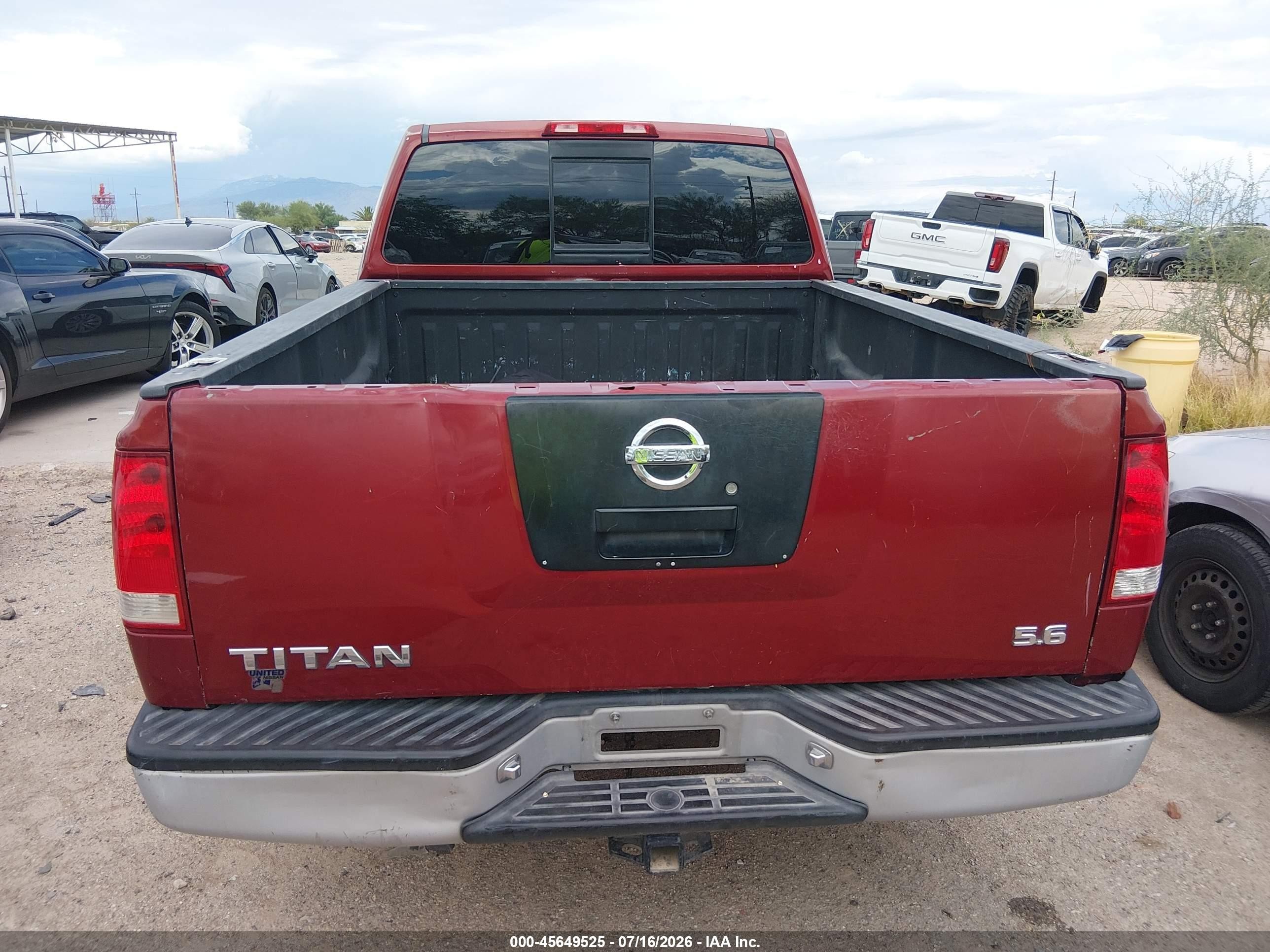 2005 Nissan Titan Xe Red vin: 1N6AA06A35N559616