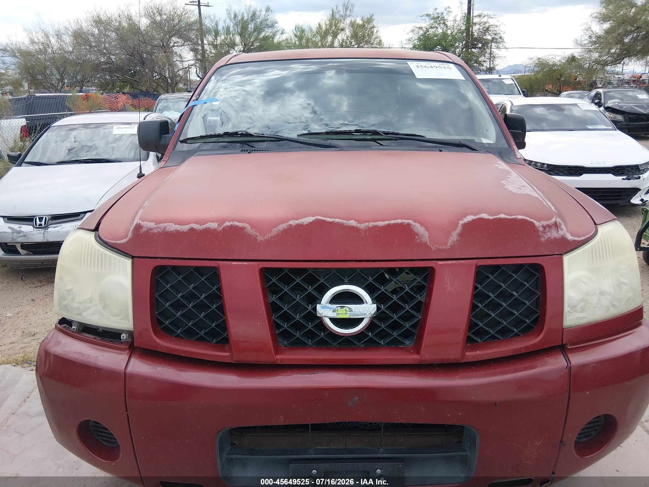 2005 Nissan Titan Xe Red vin: 1N6AA06A35N559616