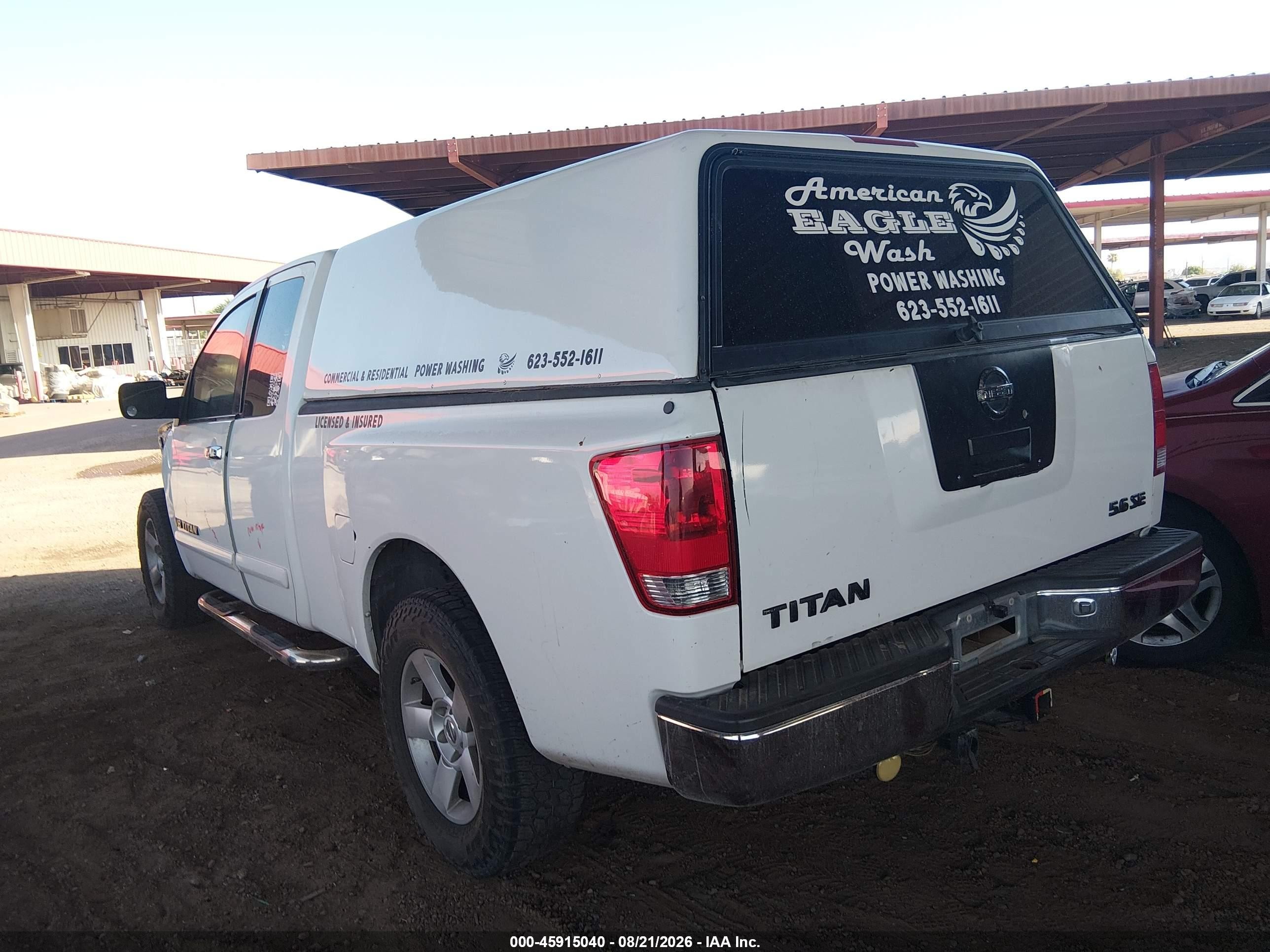 2006 Nissan Titan Se White vin: 1N6AA06A36N565692
