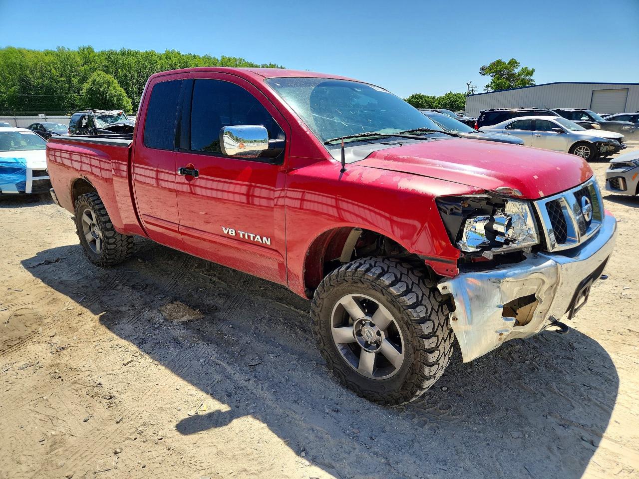 2005 Nissan Titan Xe Red vin: 1N6AA06B05N509636