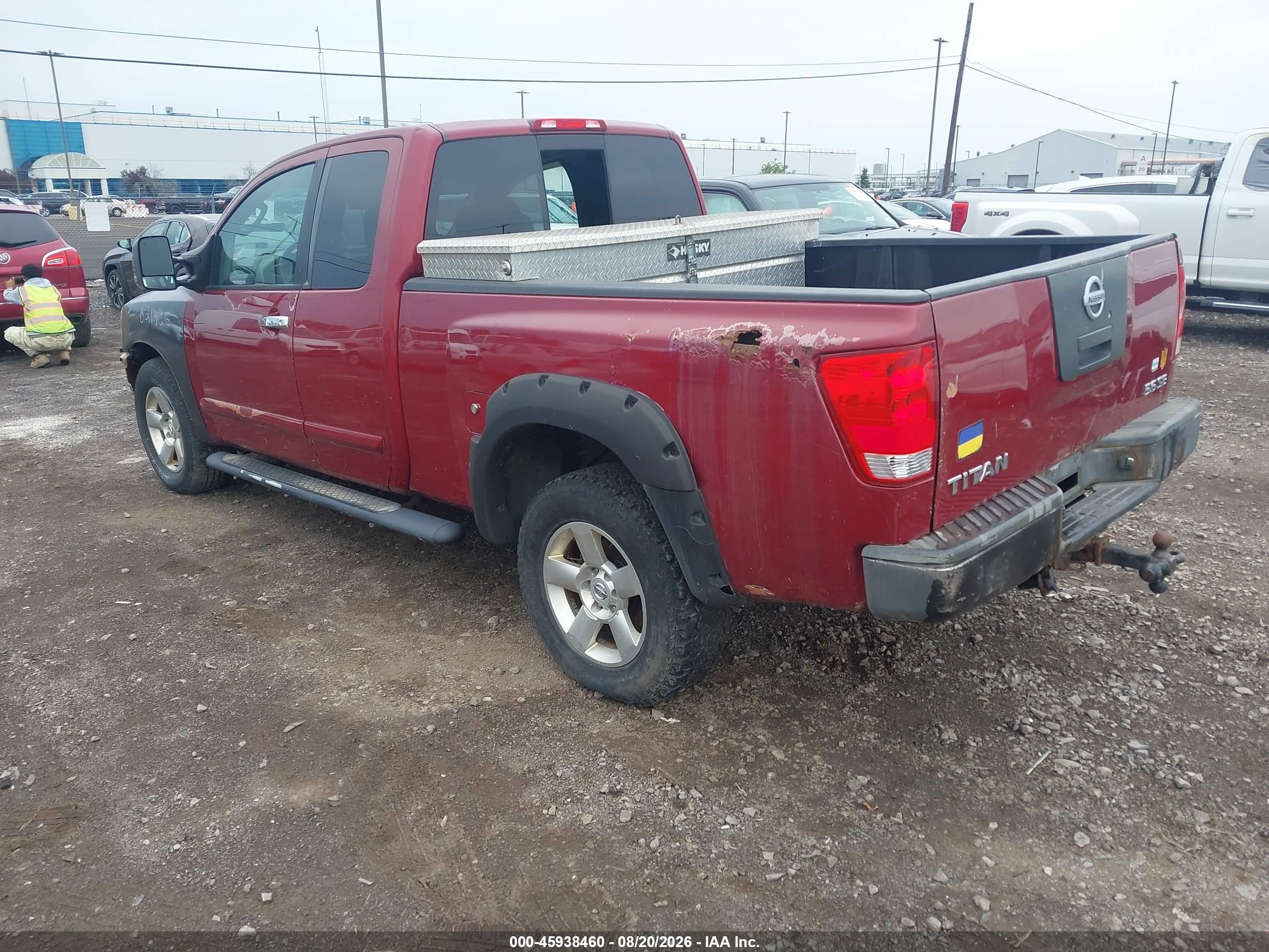 2004 Nissan Titan Se Red vin: 1N6AA06B24N588807