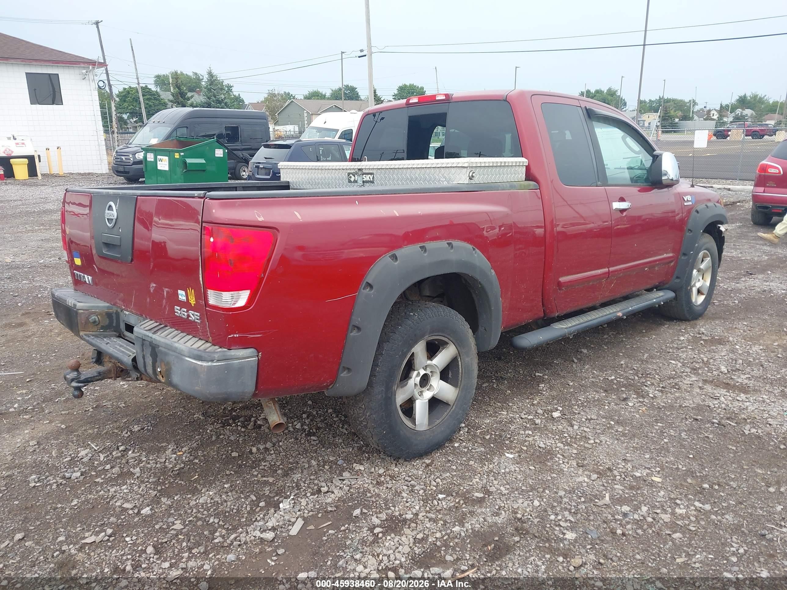 2004 Nissan Titan Se Red vin: 1N6AA06B24N588807