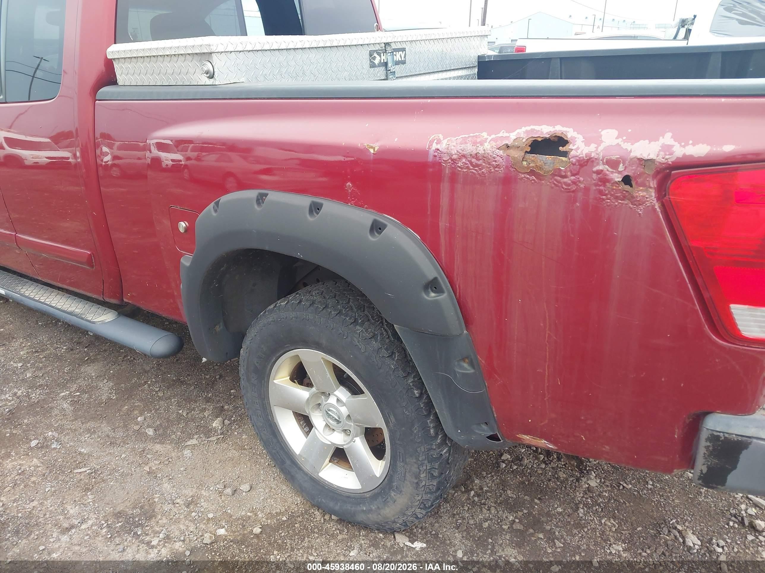 2004 Nissan Titan Se Red vin: 1N6AA06B24N588807