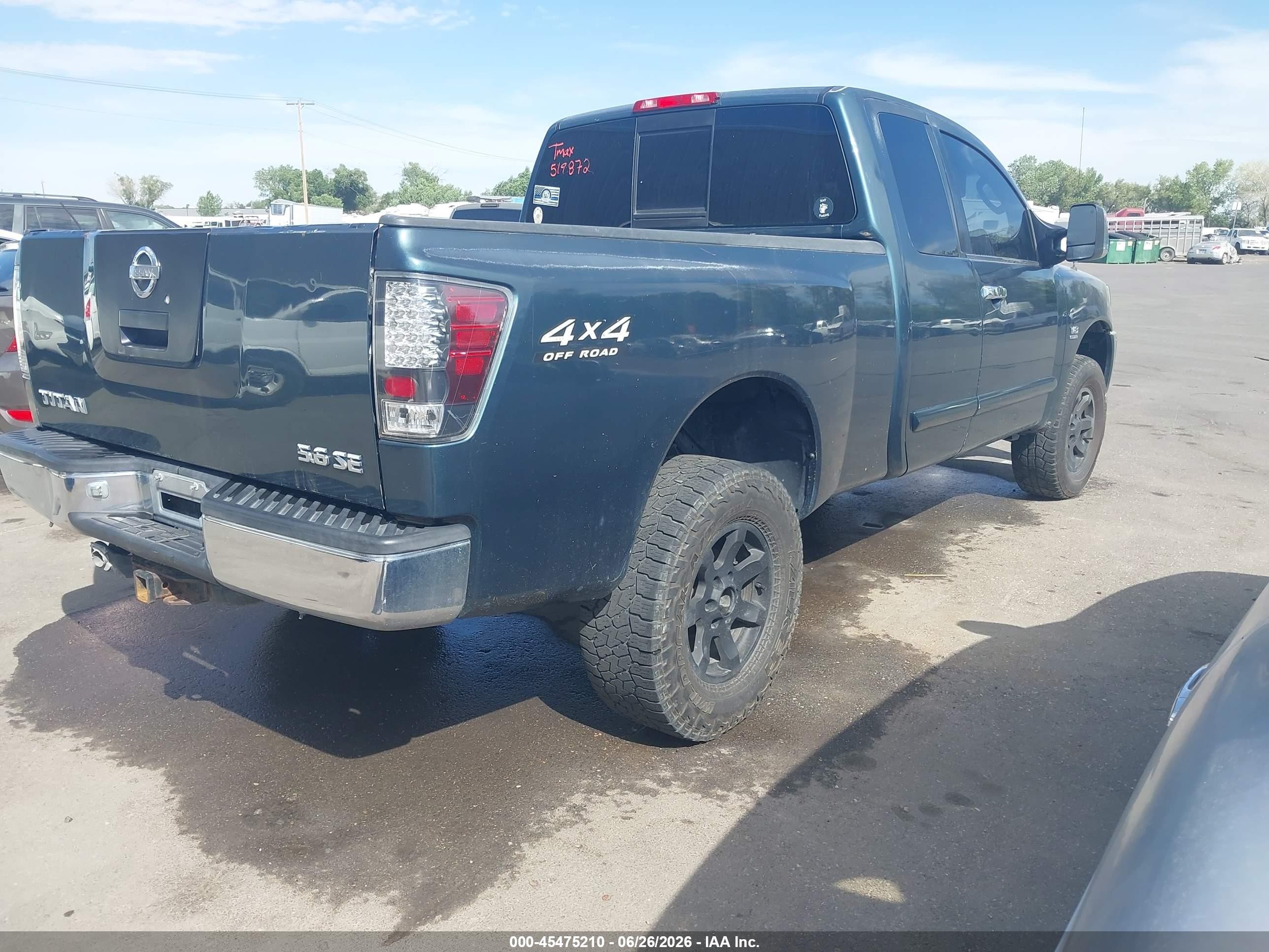 2004 Nissan Titan Se Черный vin: 1N6AA06B94N519872