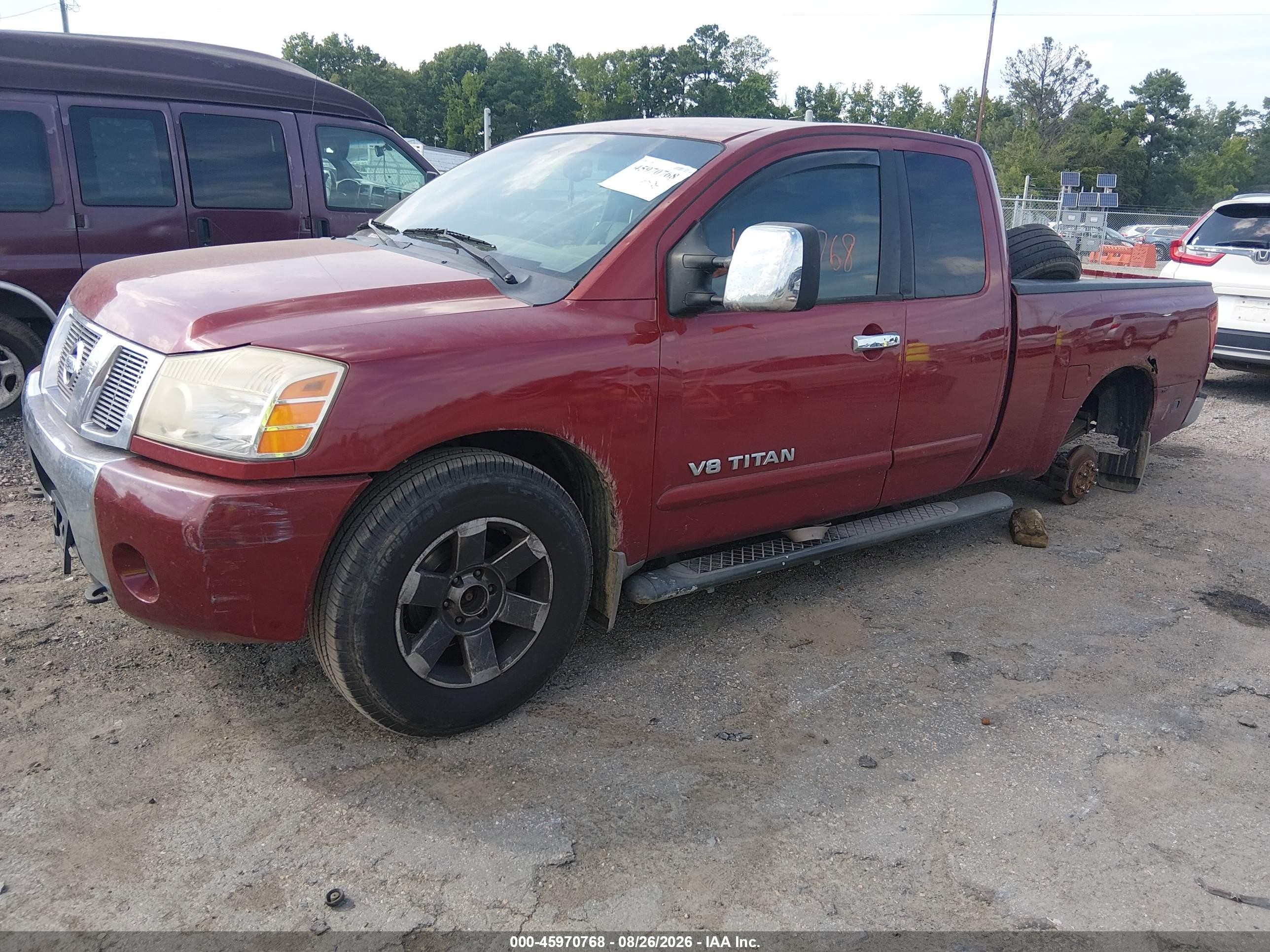 2005 Nissan Titan Le Бордовый vin: 1N6AA06BX5N564787