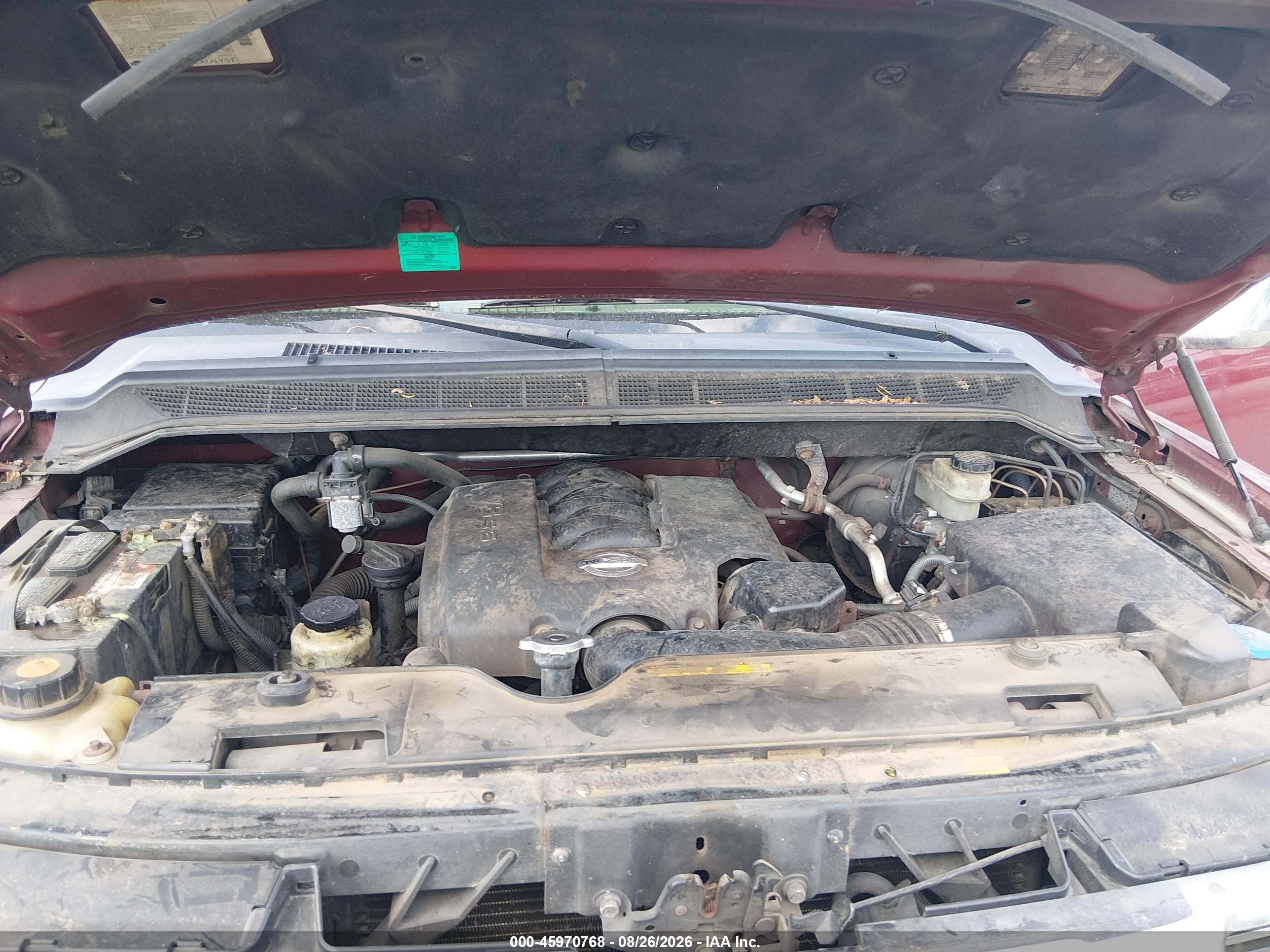 2005 Nissan Titan Le Бордовый vin: 1N6AA06BX5N564787