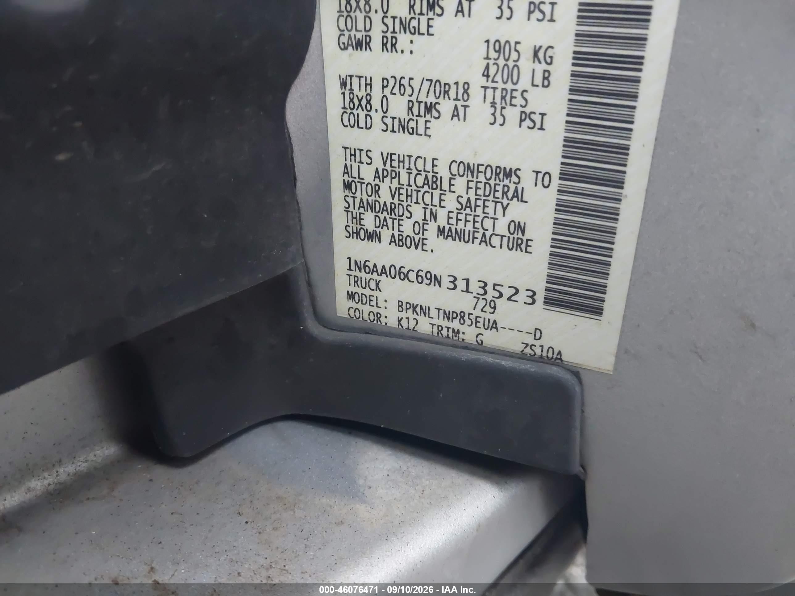 2009 Nissan Titan Se Silver vin: 1N6AA06C69N313523