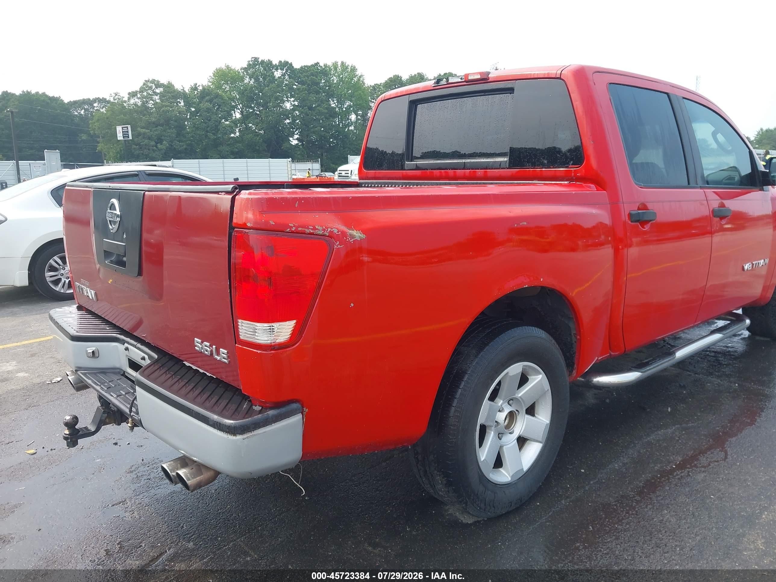 2005 Nissan Titan Xe Red vin: 1N6AA07A25N504282