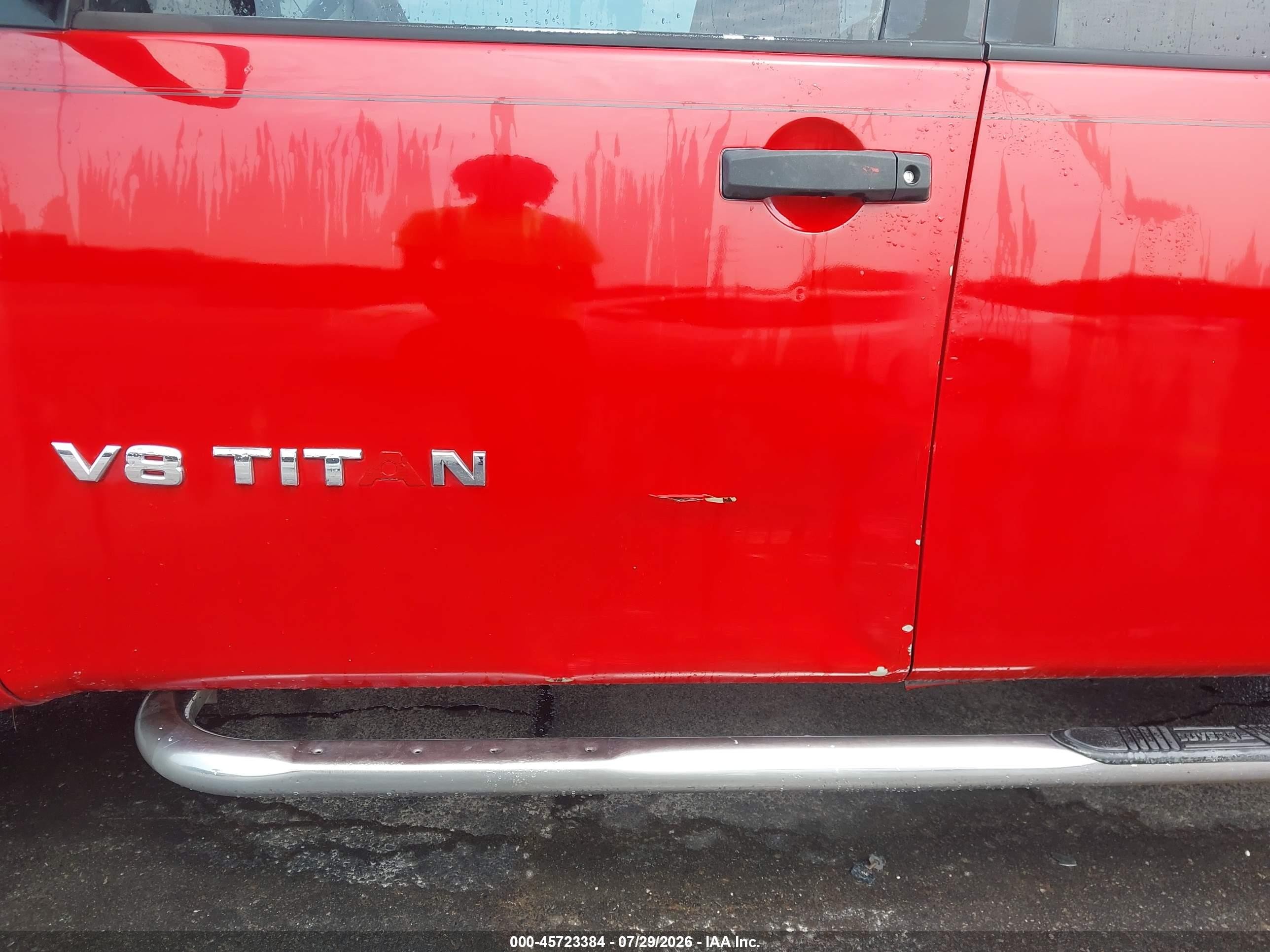 2005 Nissan Titan Xe Red vin: 1N6AA07A25N504282