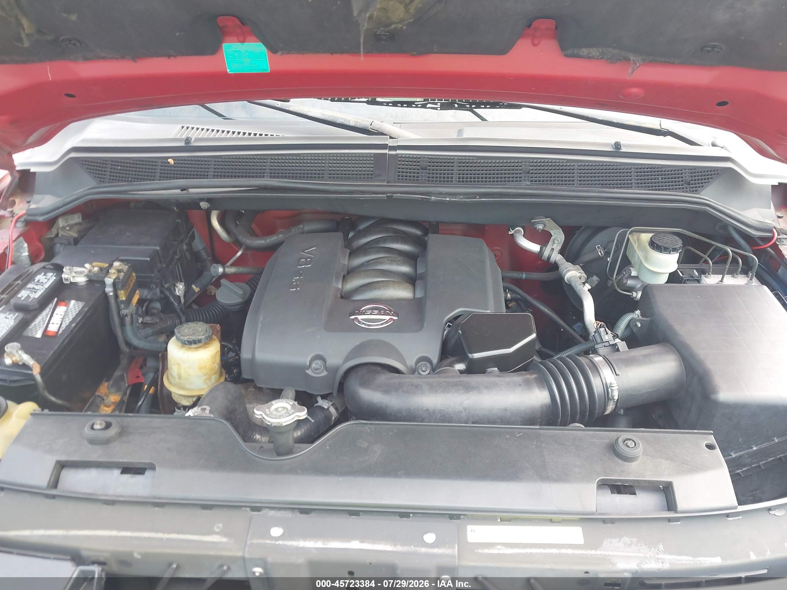 2005 Nissan Titan Xe Red vin: 1N6AA07A25N504282