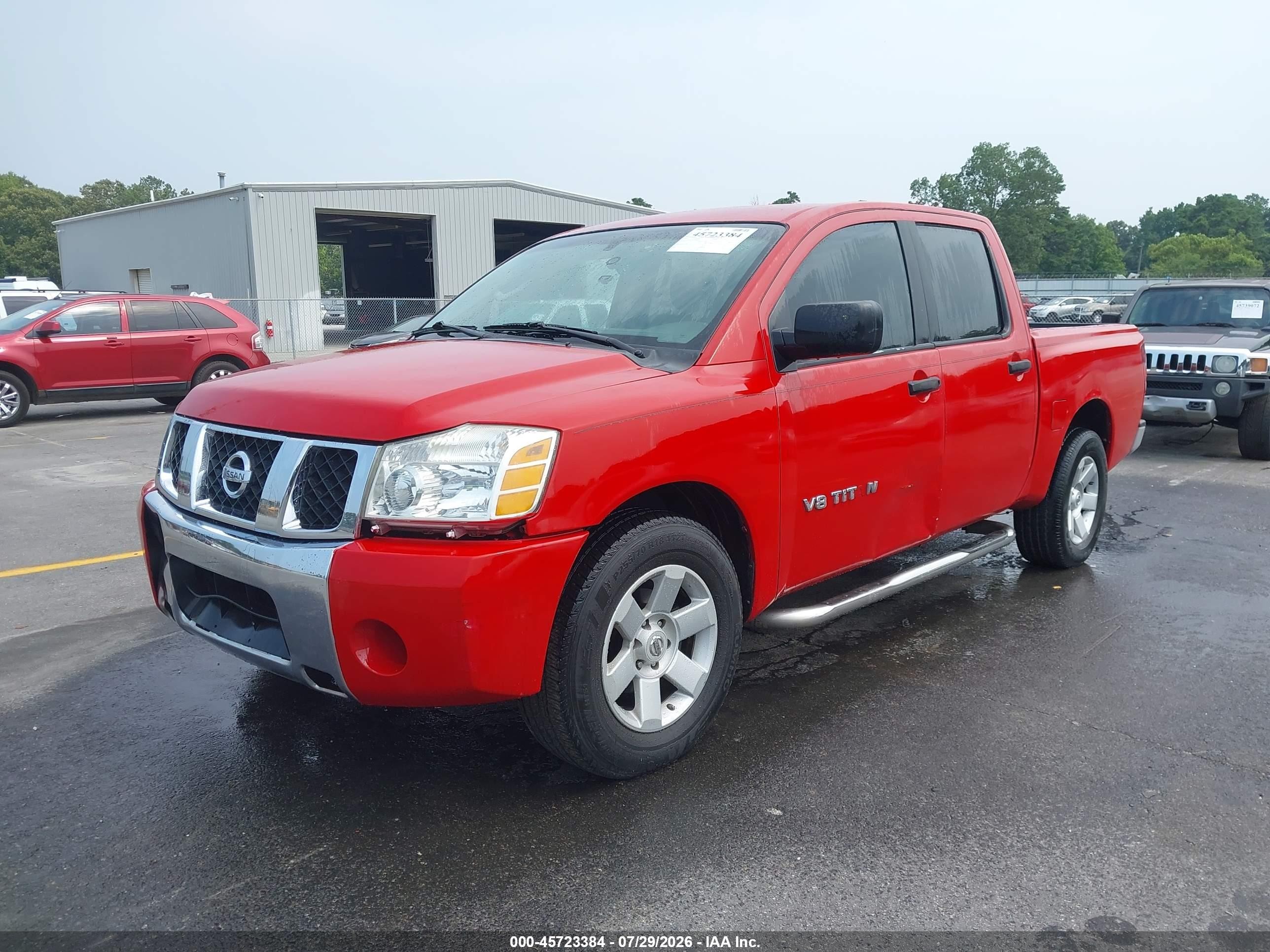 2005 Nissan Titan Xe Red vin: 1N6AA07A25N504282