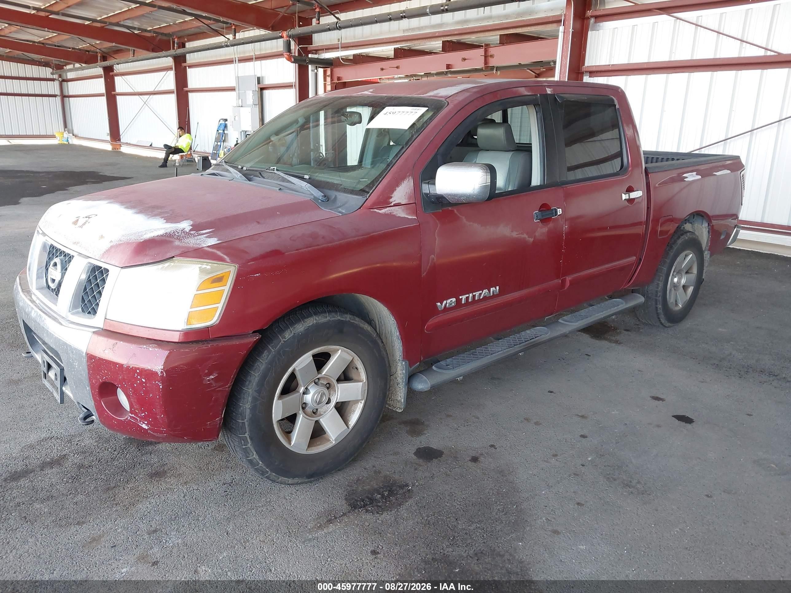 2005 Nissan Titan Le Red vin: 1N6AA07A35N555077