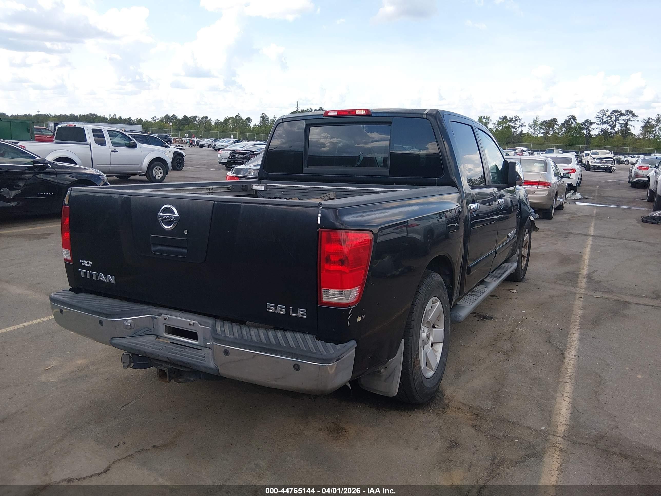 2005 Nissan Titan Le Черный vin: 1N6AA07A45N511377