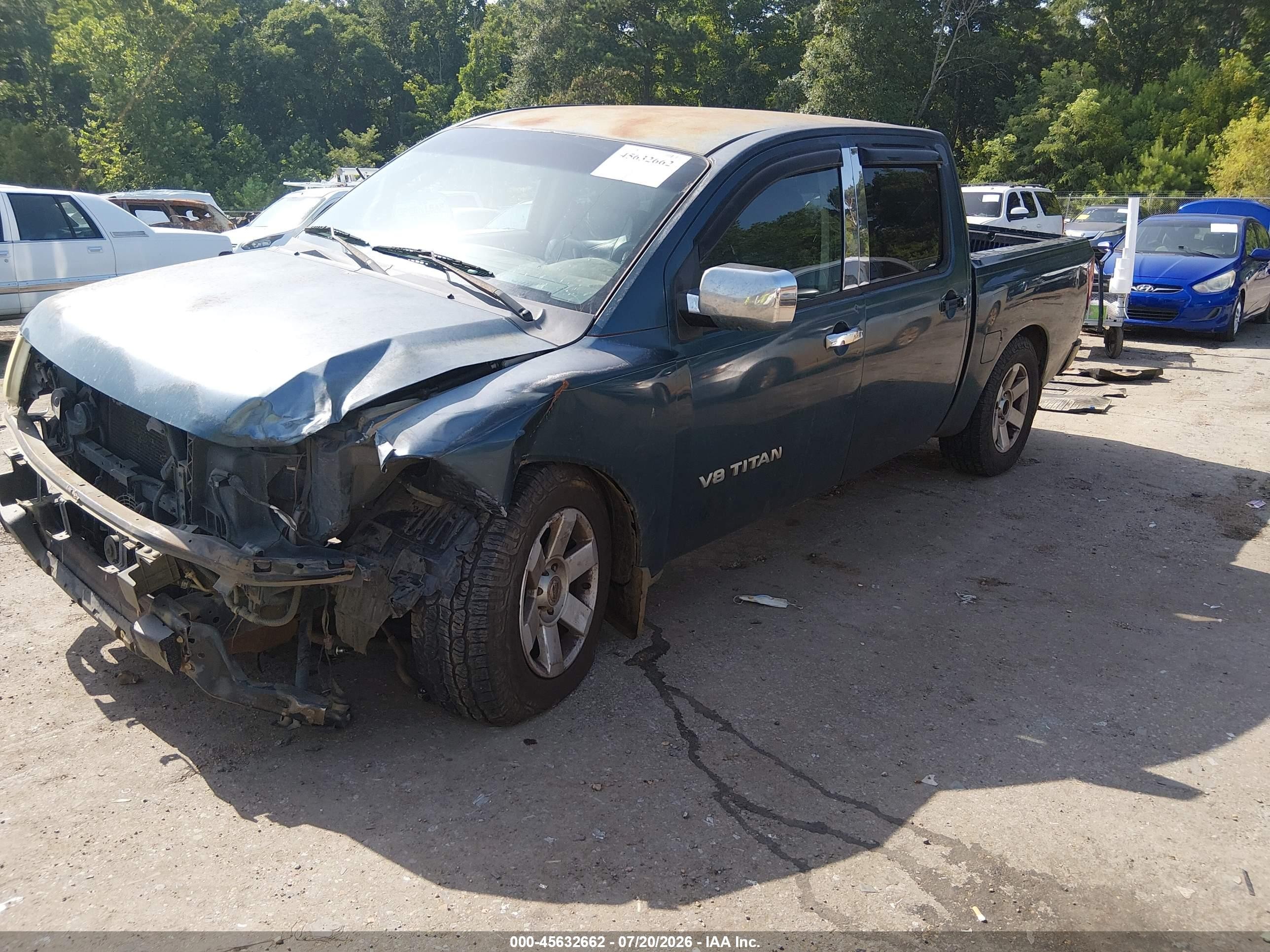 2007 Nissan Titan Xe Green vin: 1N6AA07A47N229288