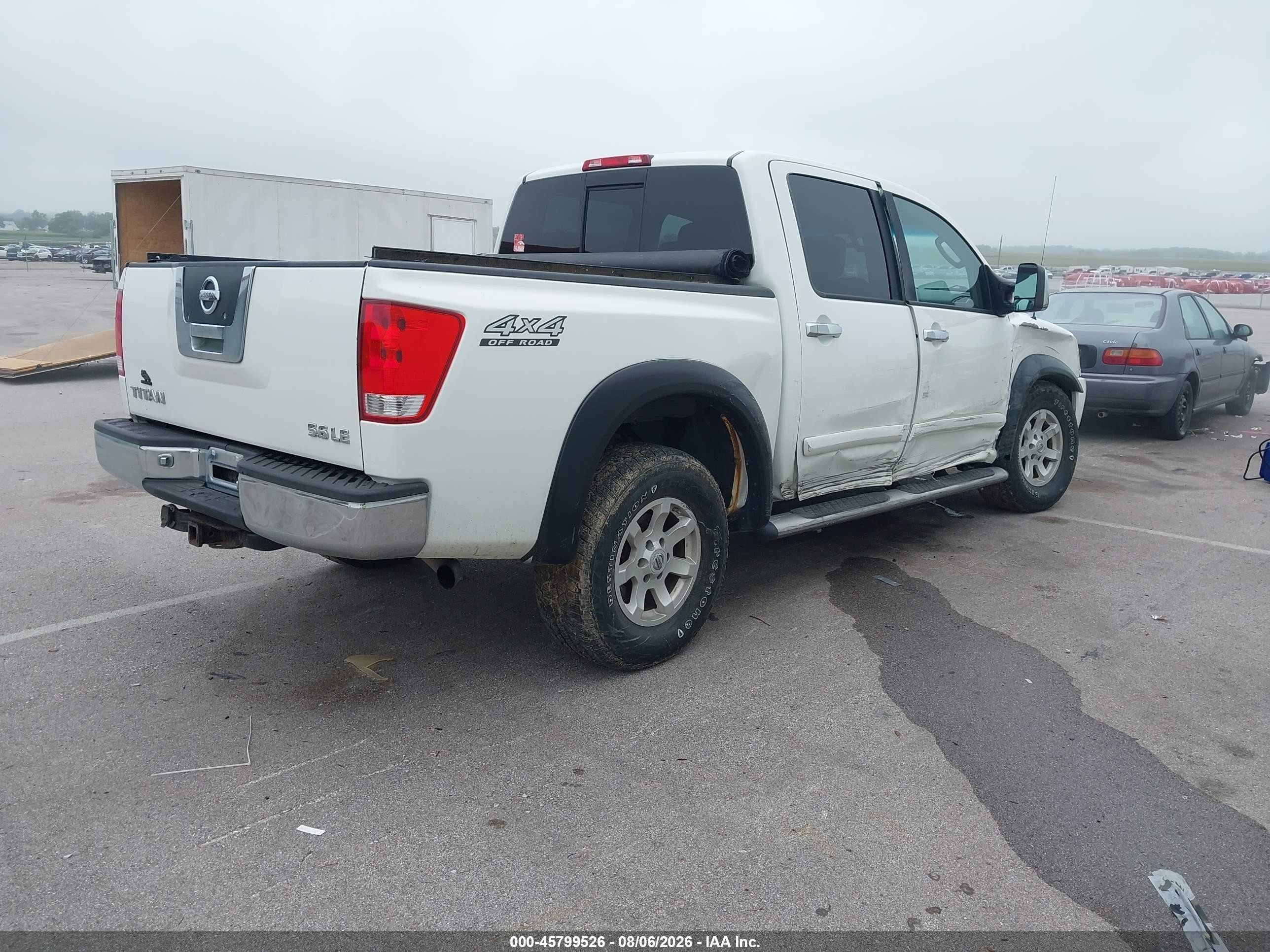 2004 Nissan Titan Le White vin: 1N6AA07BX4N572305