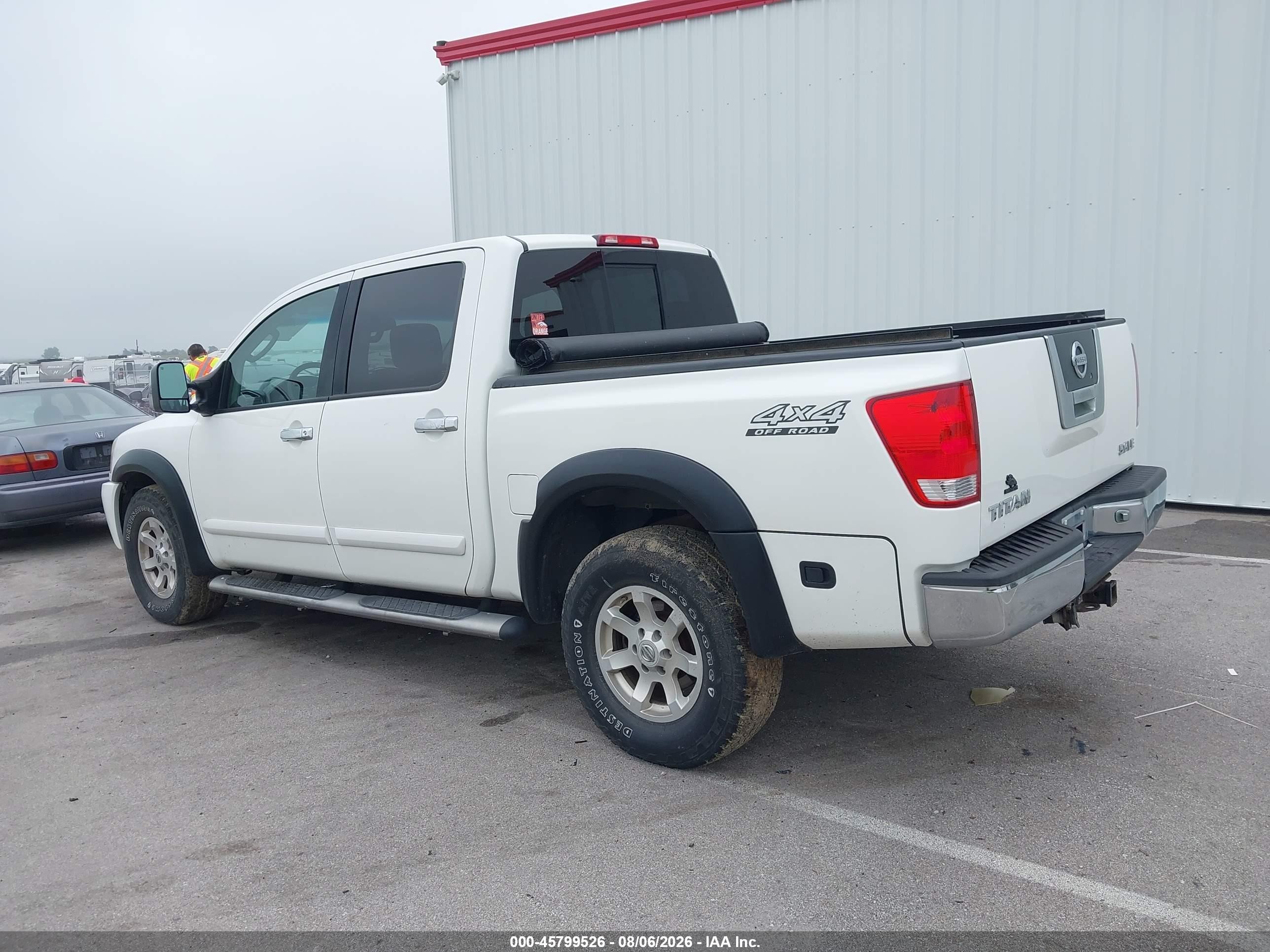2004 Nissan Titan Le White vin: 1N6AA07BX4N572305