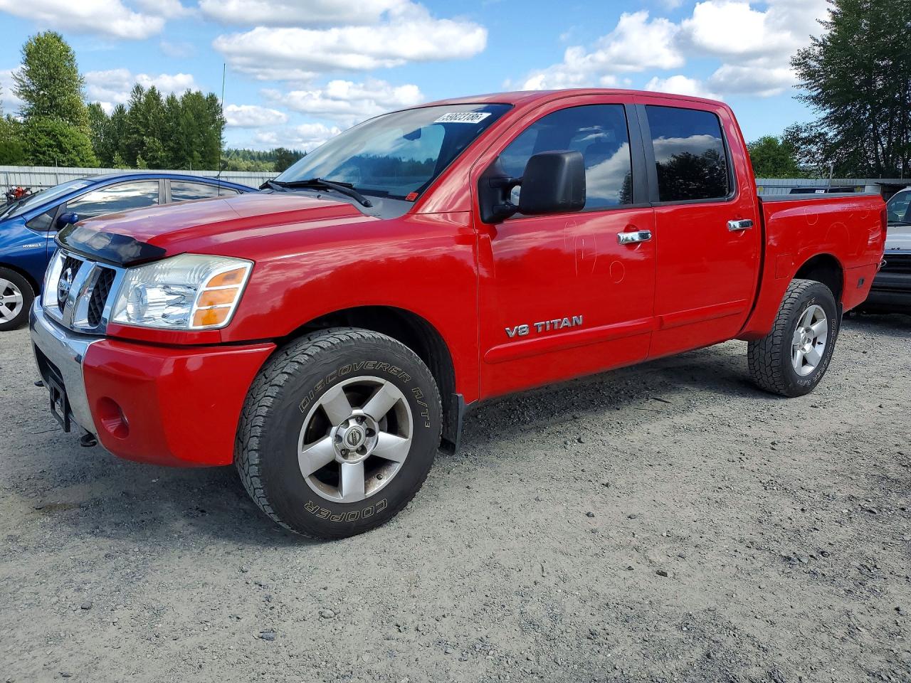 2007 Nissan Titan Xe Red vin: 1N6AA07BX7N243334